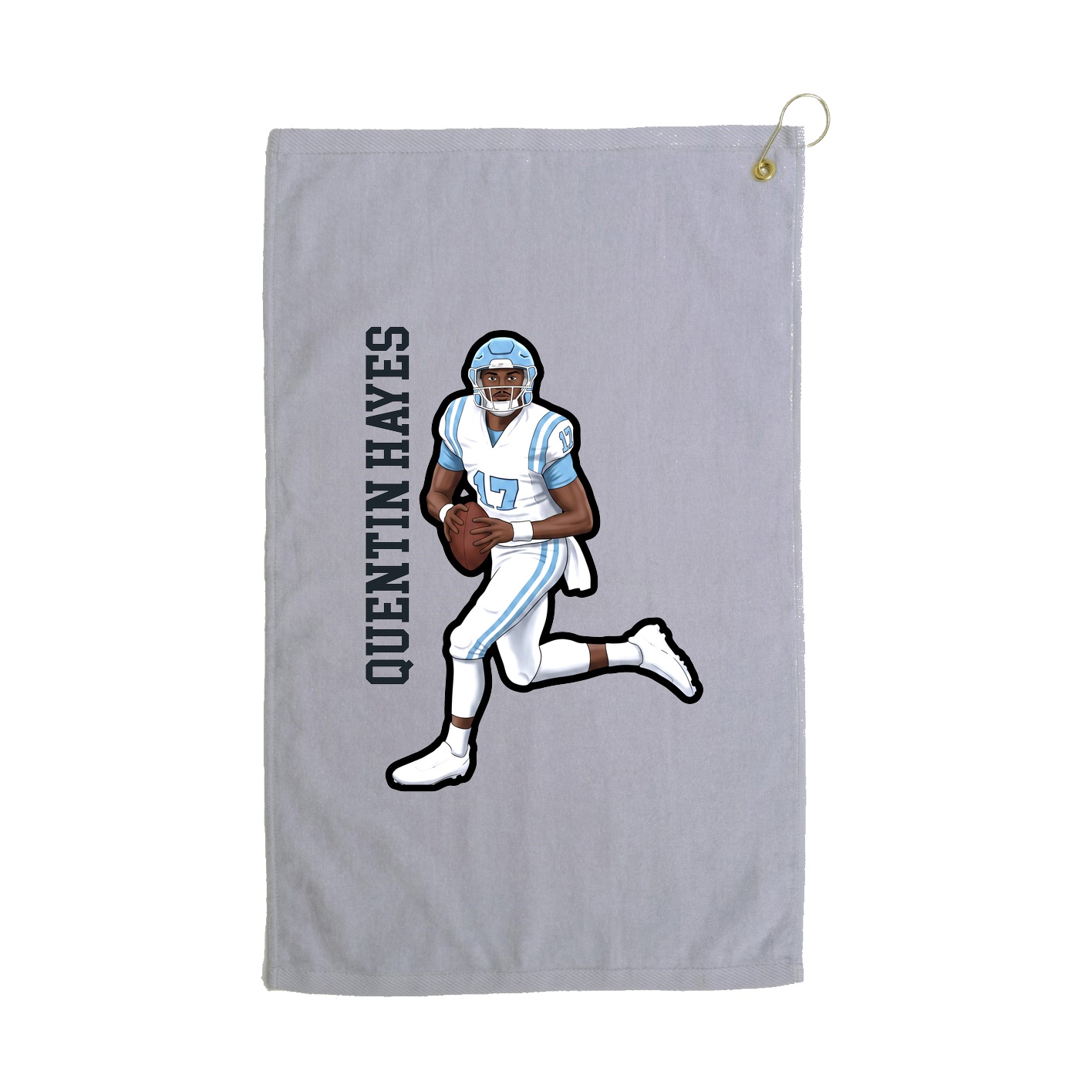 Golf Towel — Name Vertical in Grey