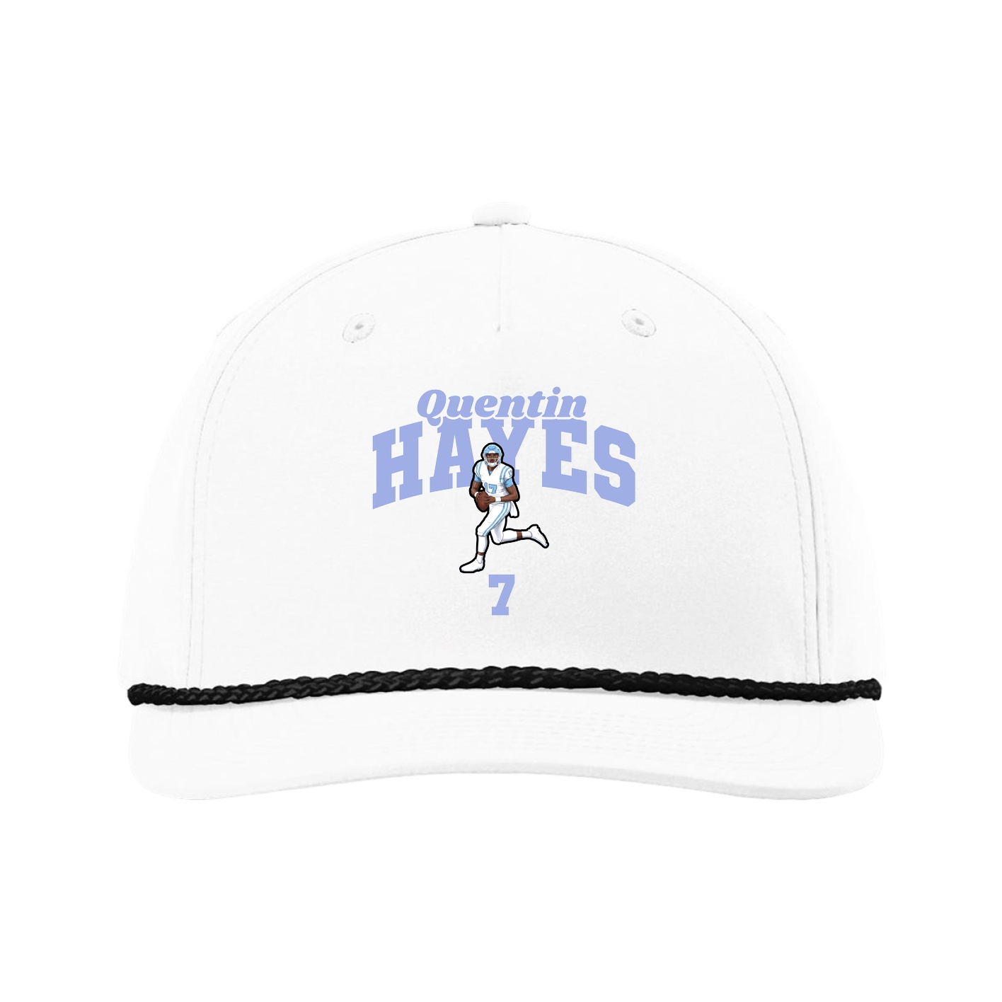 Five-Panel Classic Rope Cap — Signature Arch in White