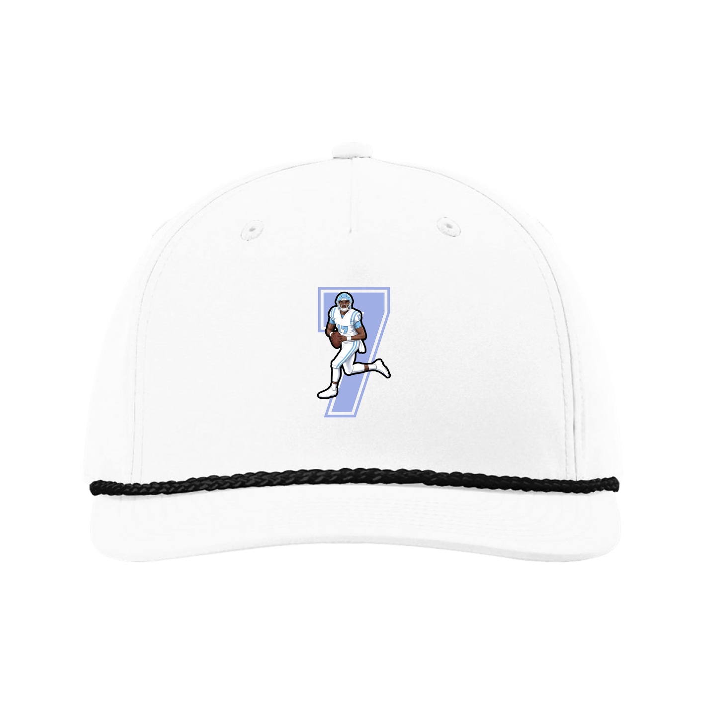 Five-Panel Classic Rope Cap — Number in White