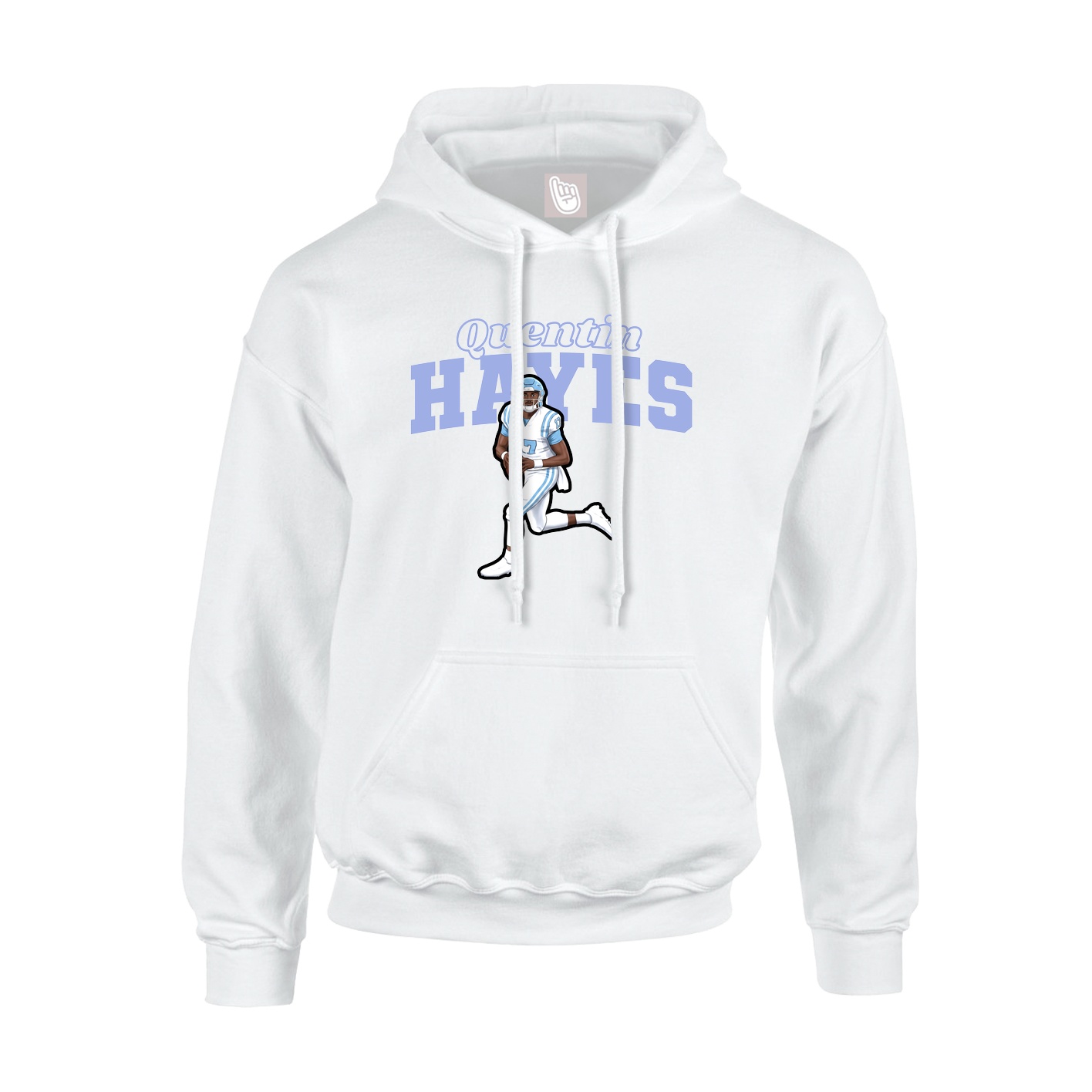 Youth Hoodie — Name Arch in White