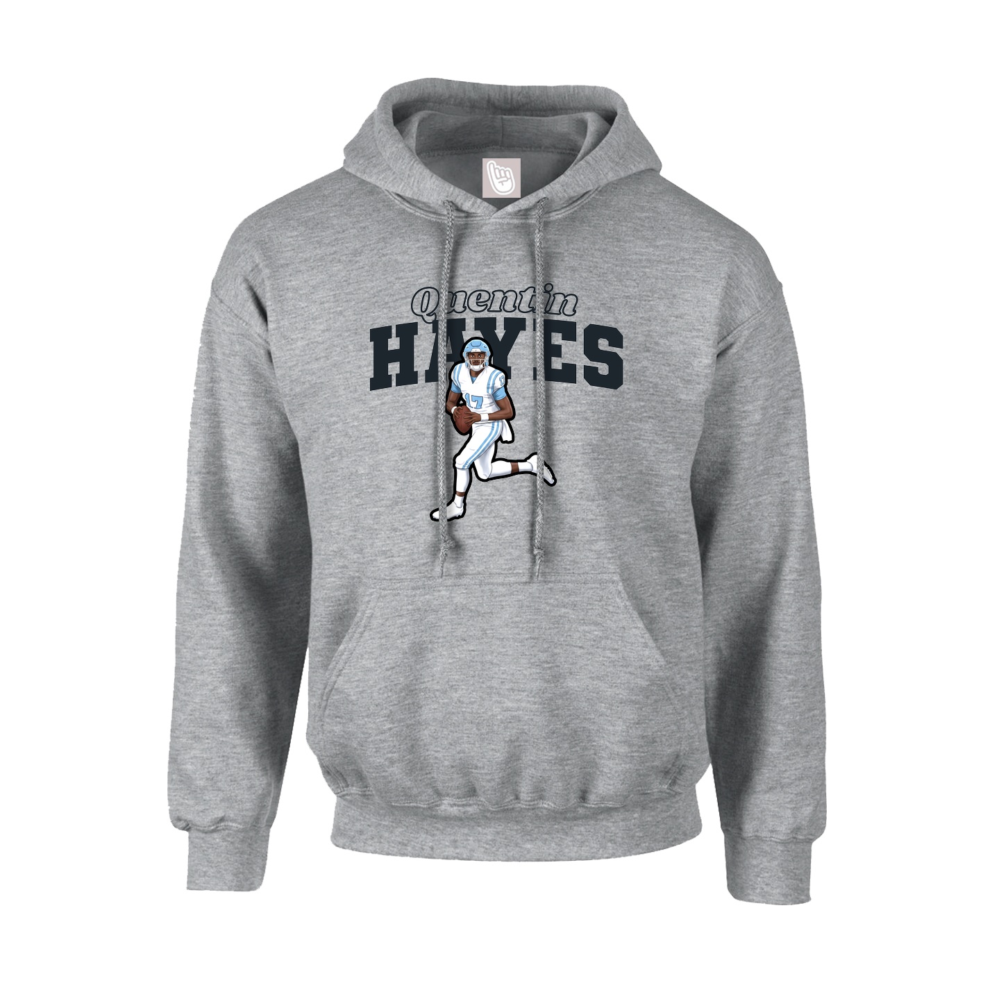 Youth Hoodie — Name Arch in Grey