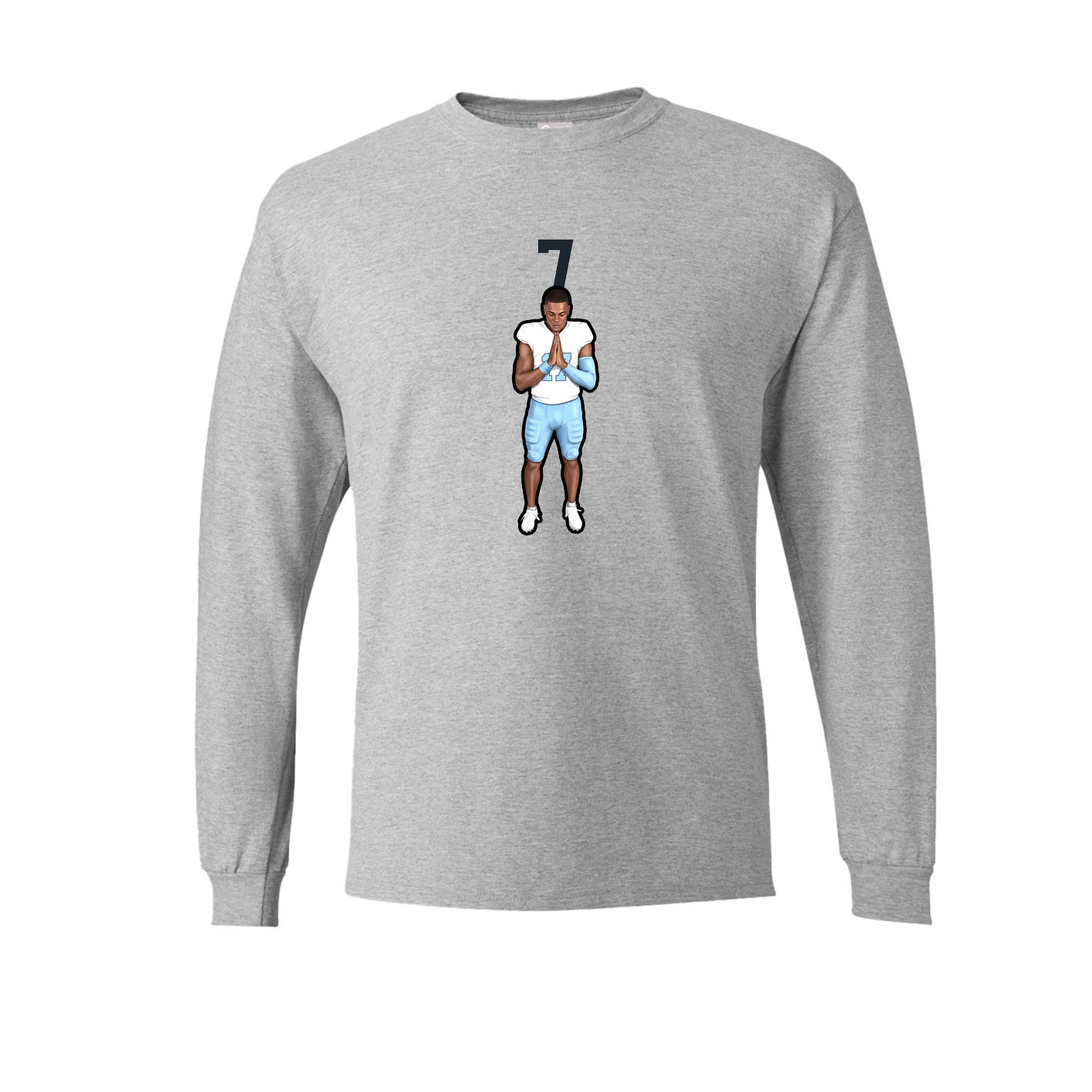 Long Sleeve Tee — Number Top in Grey
