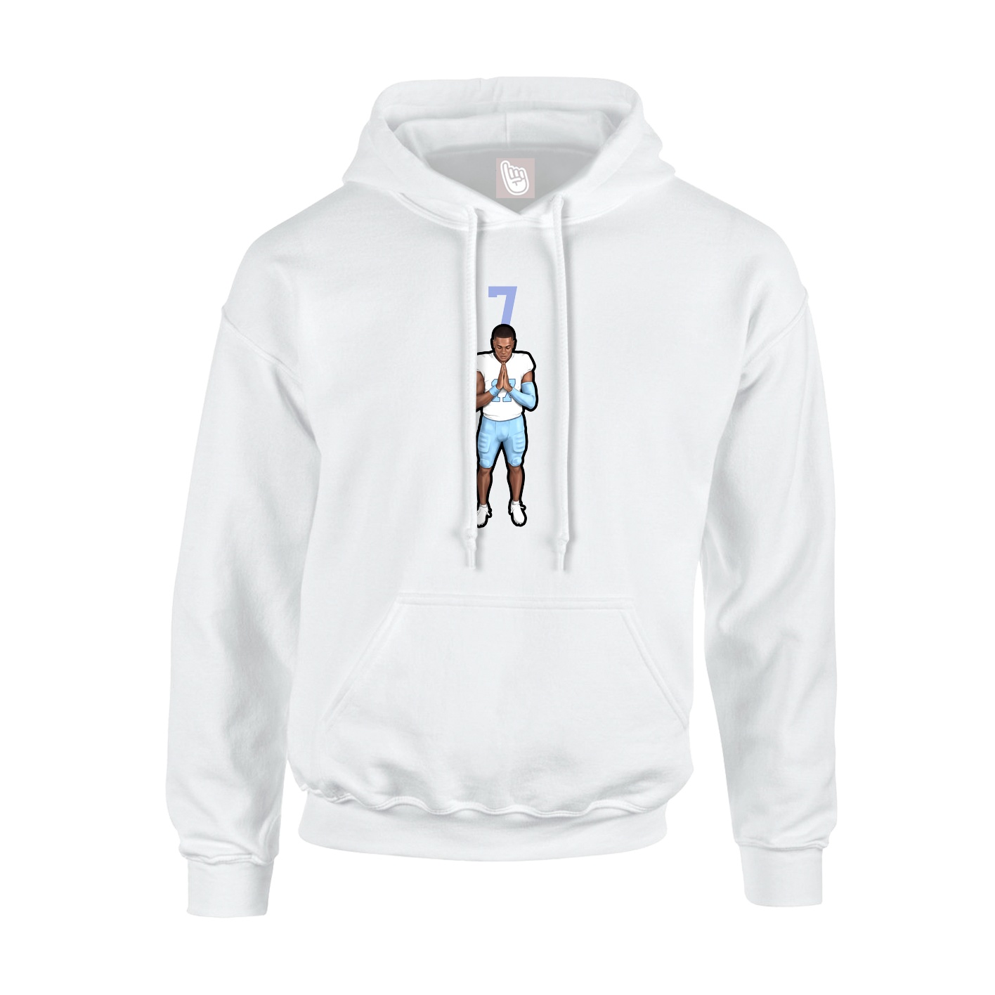 Youth Hoodie — Number Top in White