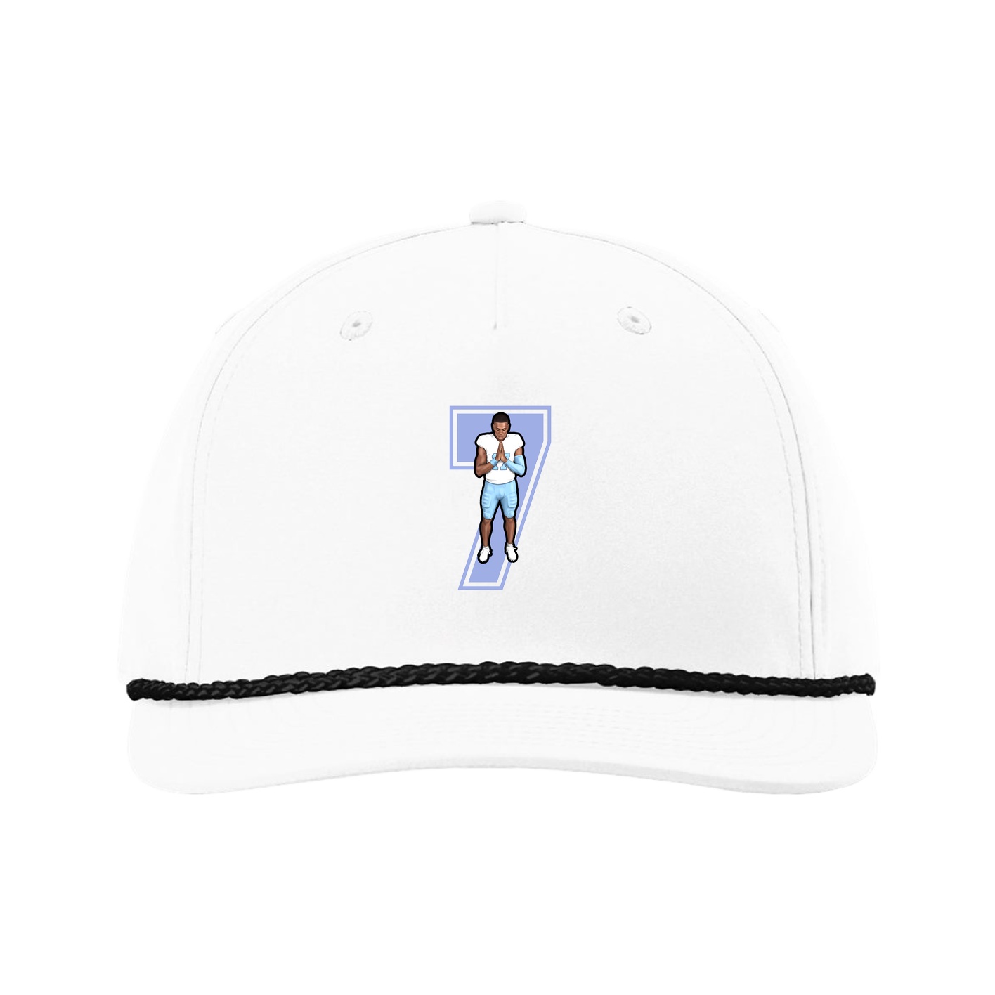 Five-Panel Classic Rope Cap — Number in White