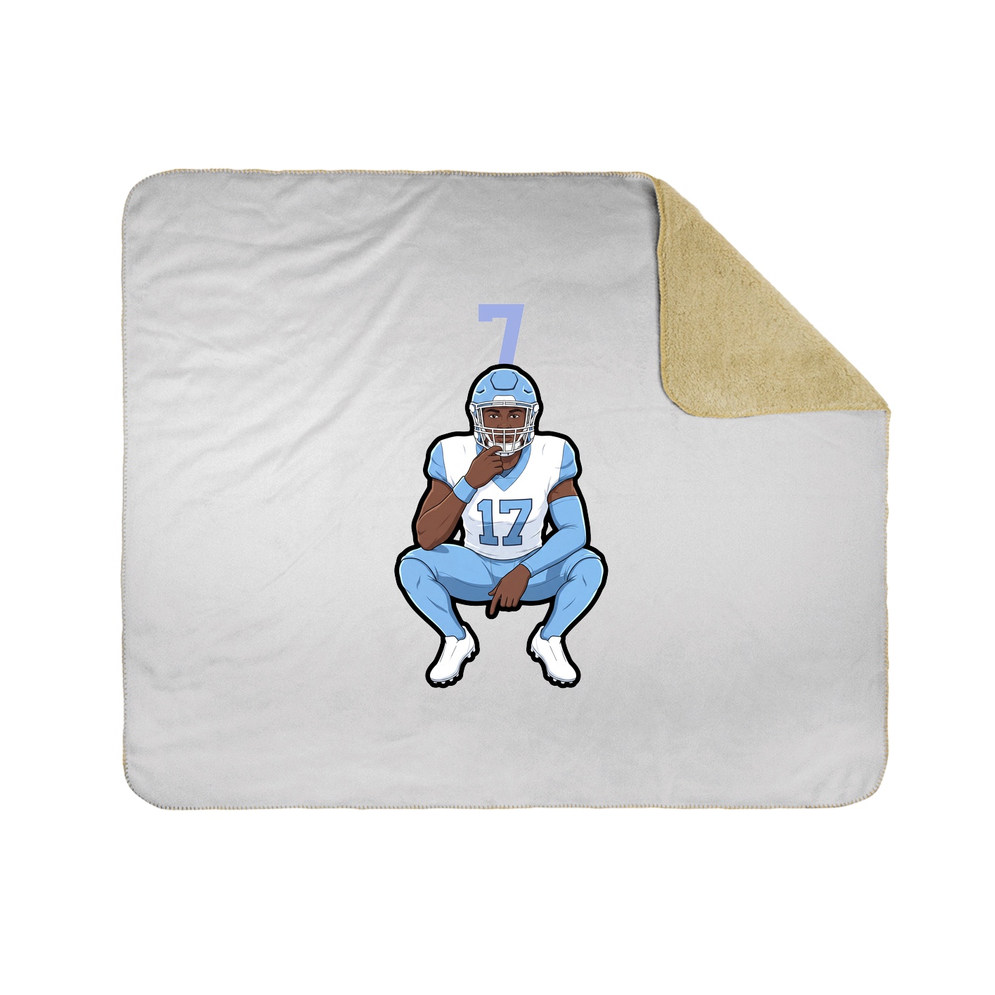 Throw Blanket — Number Top in White