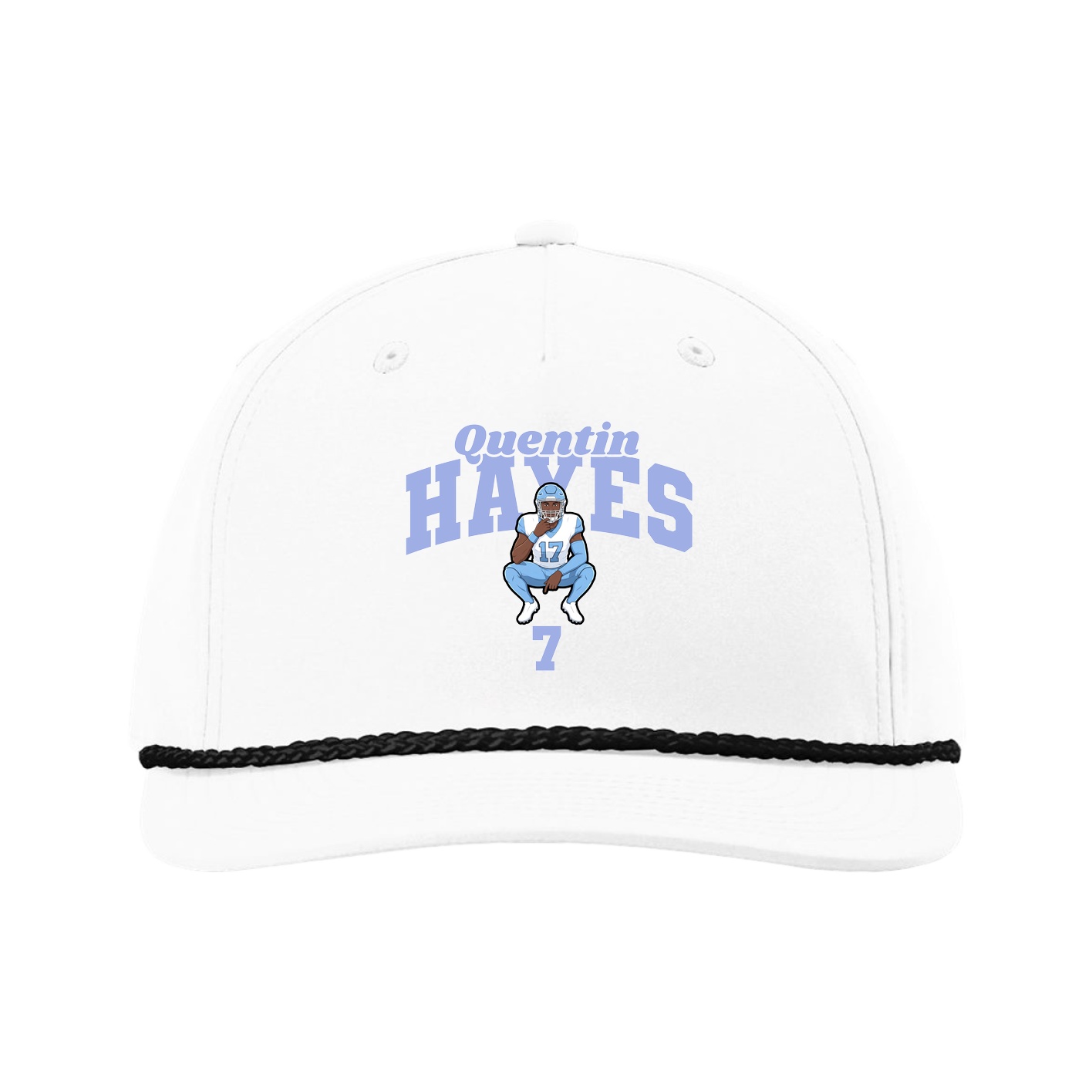 Five-Panel Classic Rope Cap — Signature Arch in White