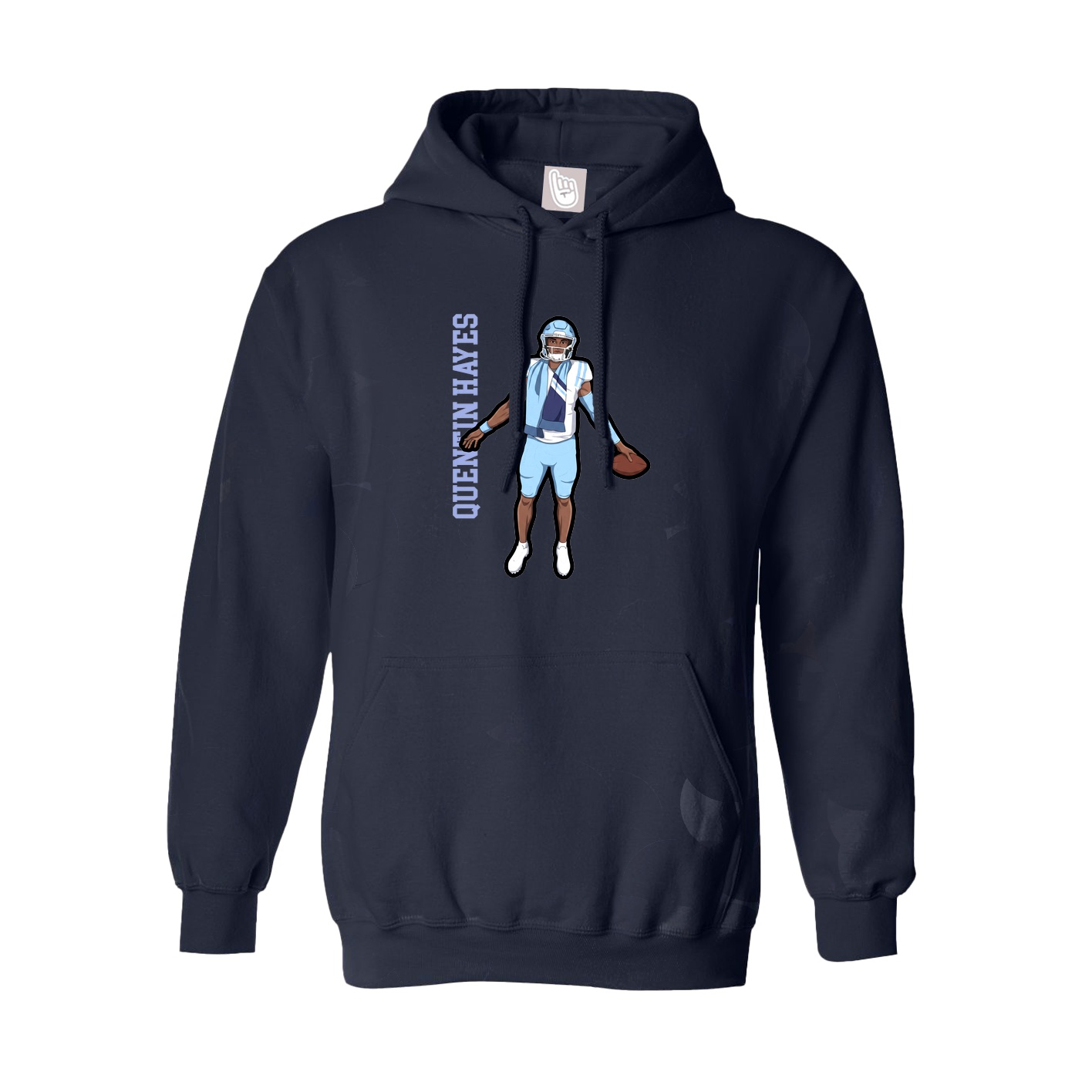 Youth Hoodie — Name Vertical in Navy