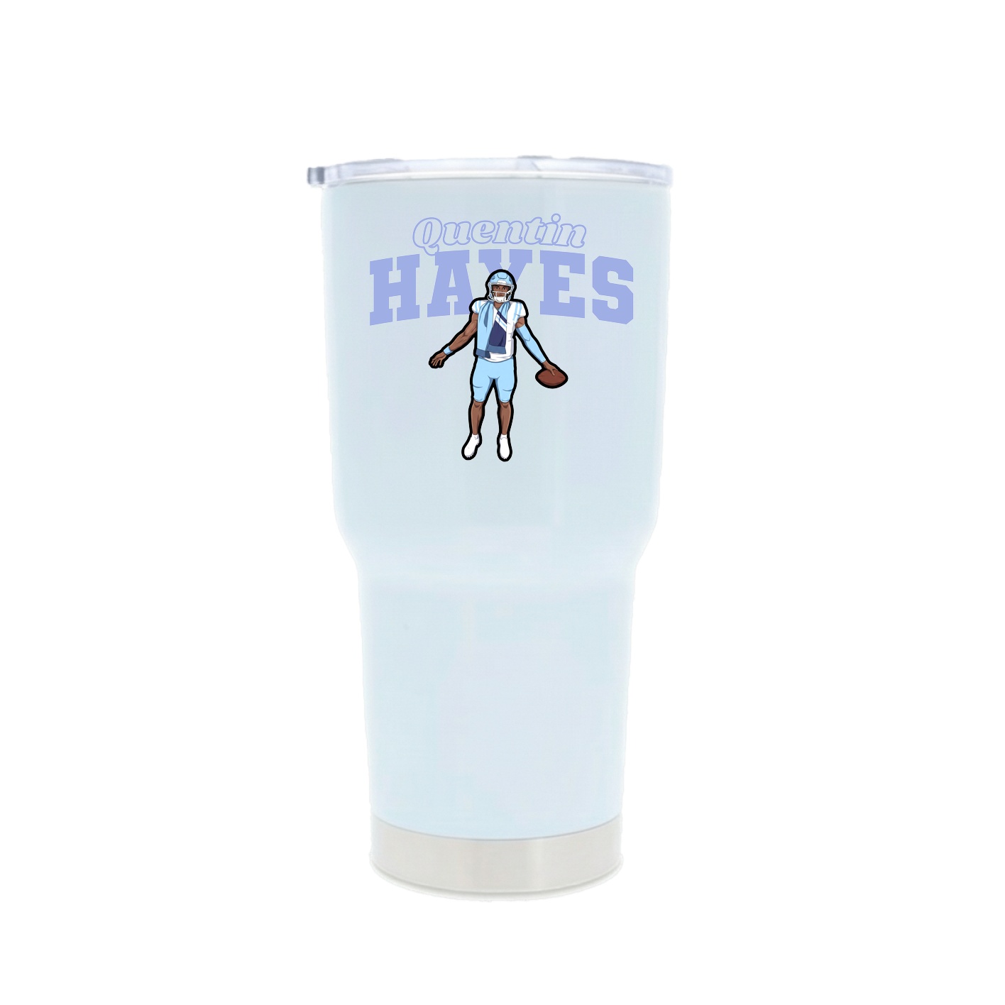 30oz Stainless Steel Tumbler — Name Arch in White