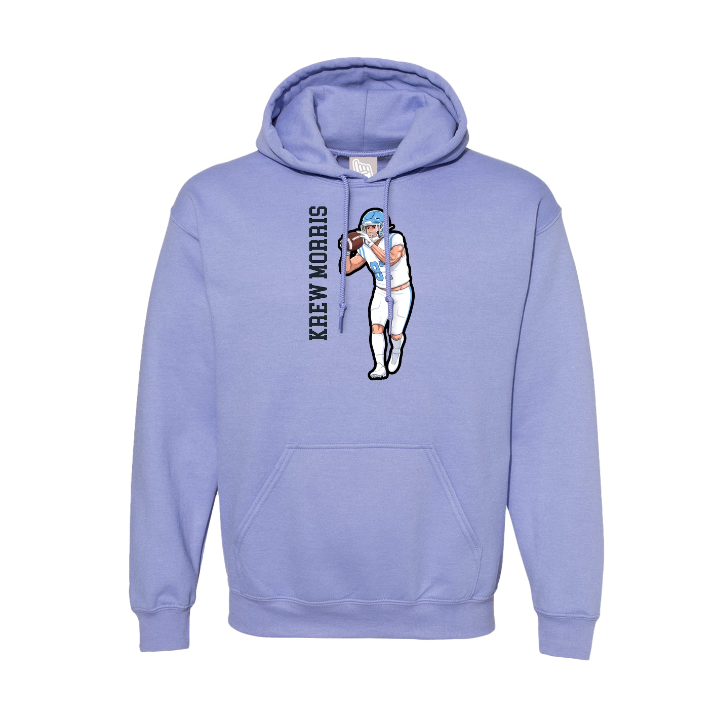 Hoodie — Name Vertical in Purple