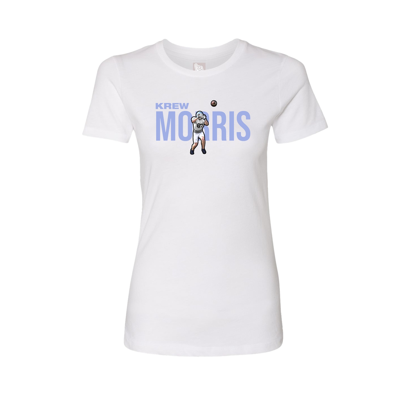 Fitted Women's Tee — Player Name in White