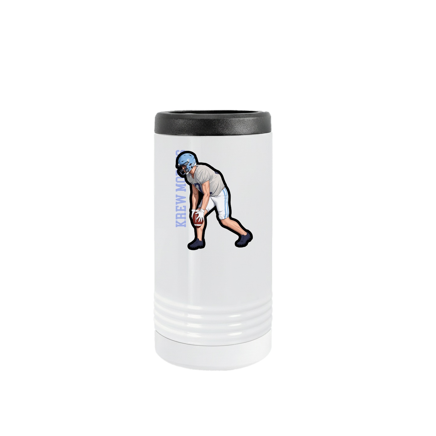 Slim Beverage Holder — Name Vertical in White