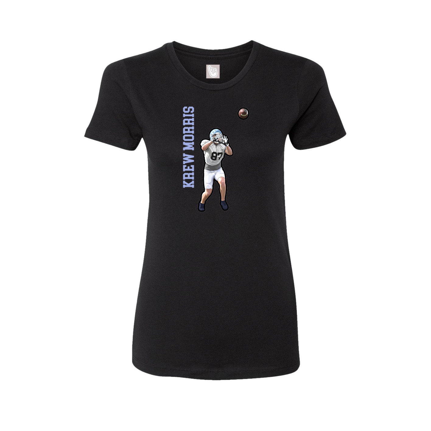 Fitted Women's Tee — Name Vertical in Black
