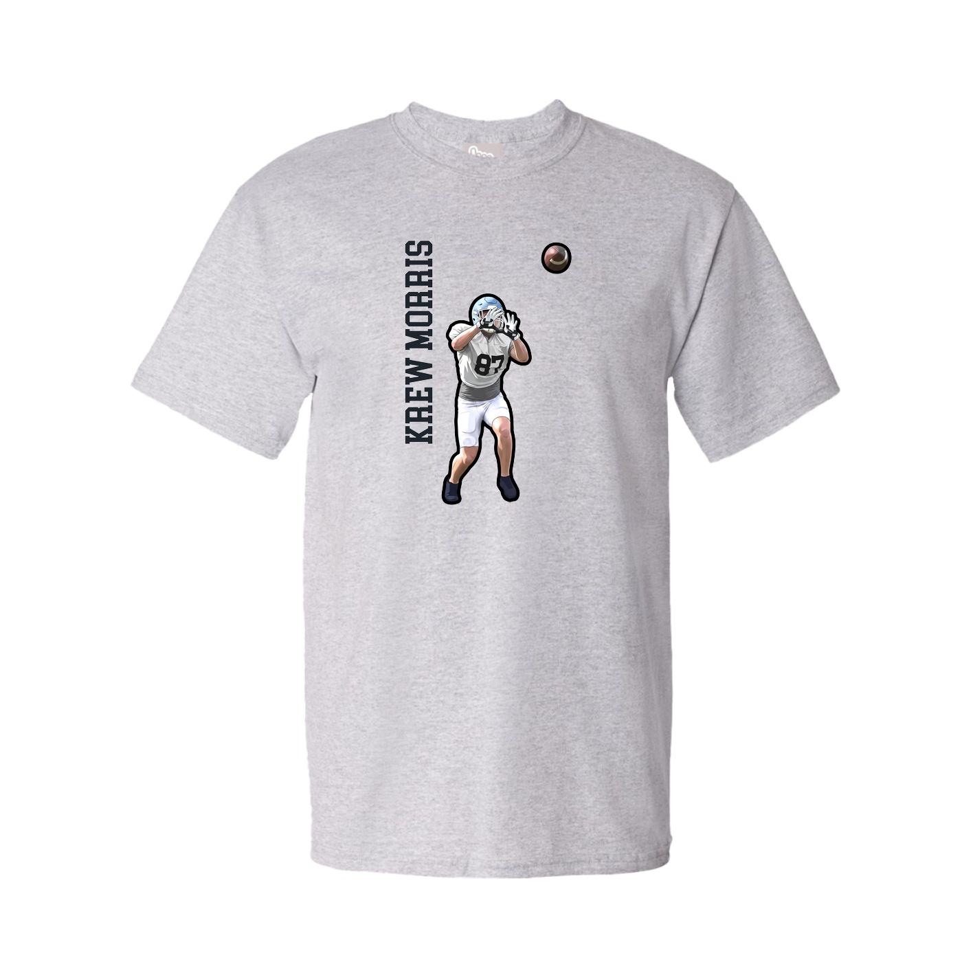 Youth Tee — Name Vertical in Grey