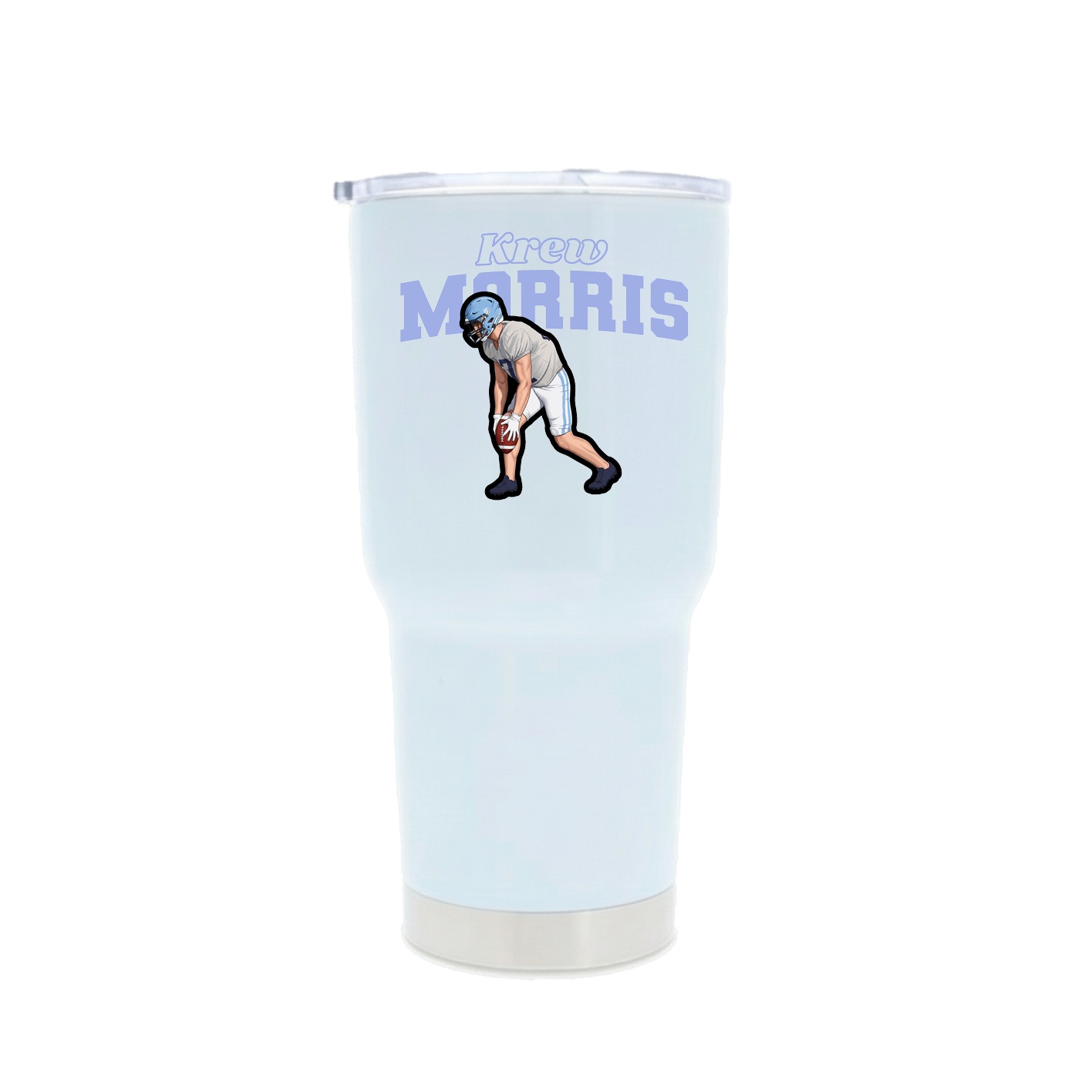 30oz Stainless Steel Tumbler — Name Arch in White