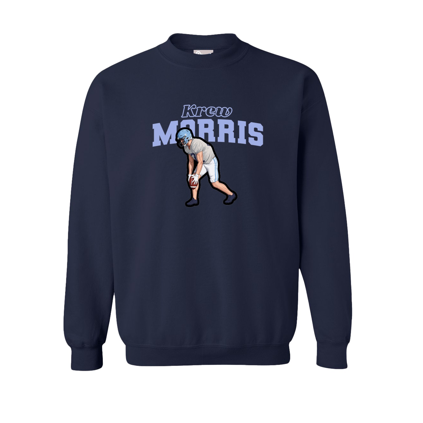 Fleece Crew — Name Arch in Navy