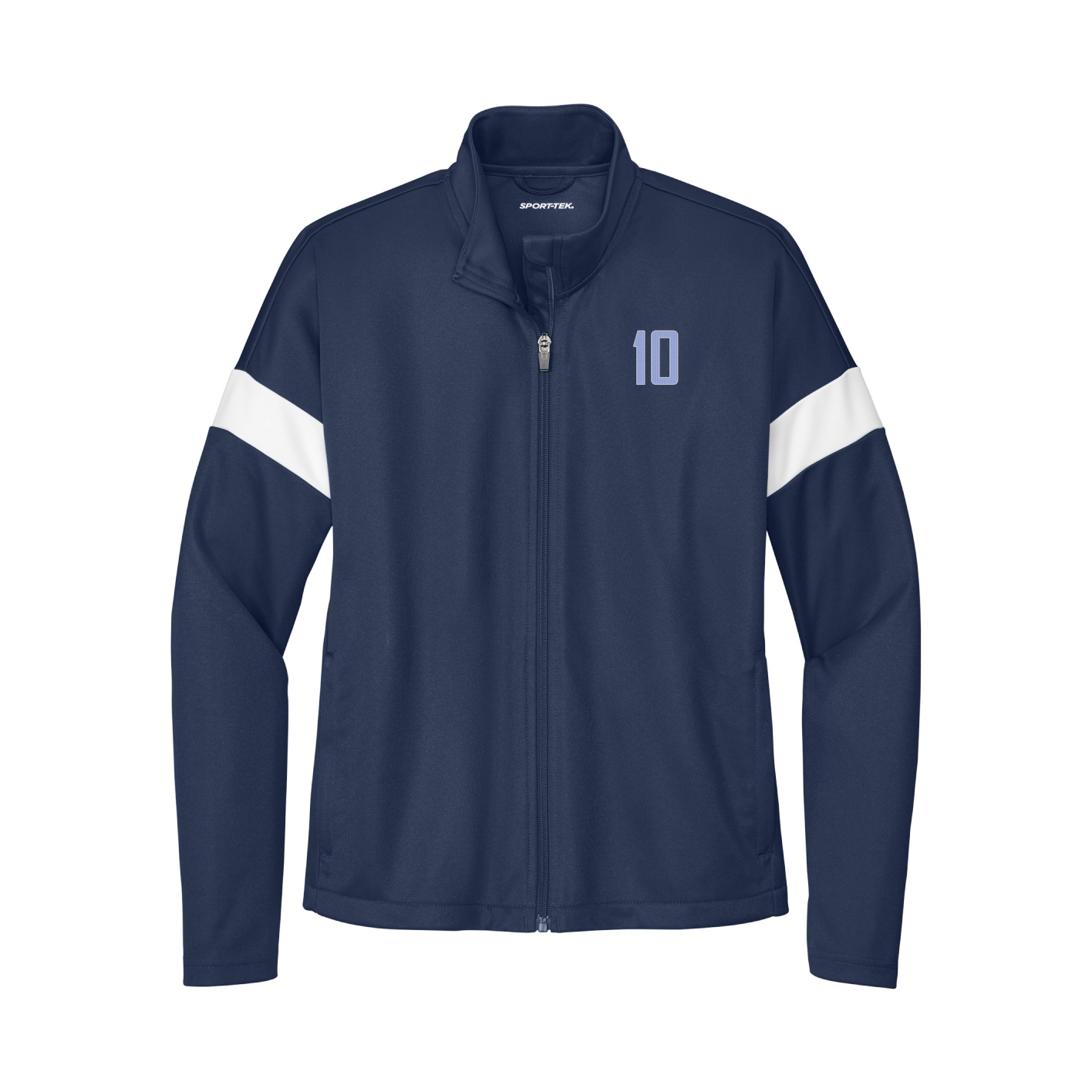 Womens Team Travel Full-Zip Jacket — Front Shirsy in Navy/White