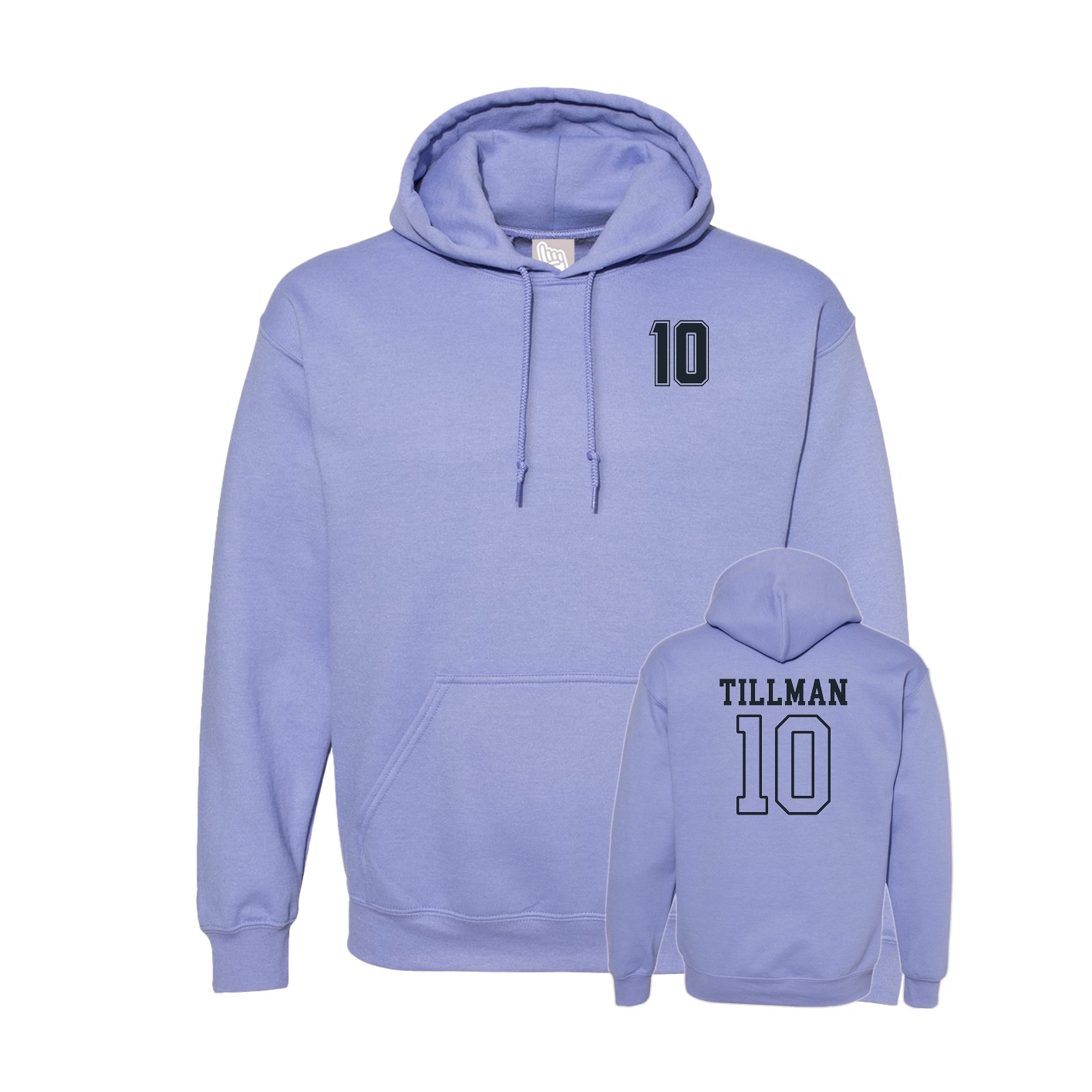 Hoodie — Chest Back in Purple