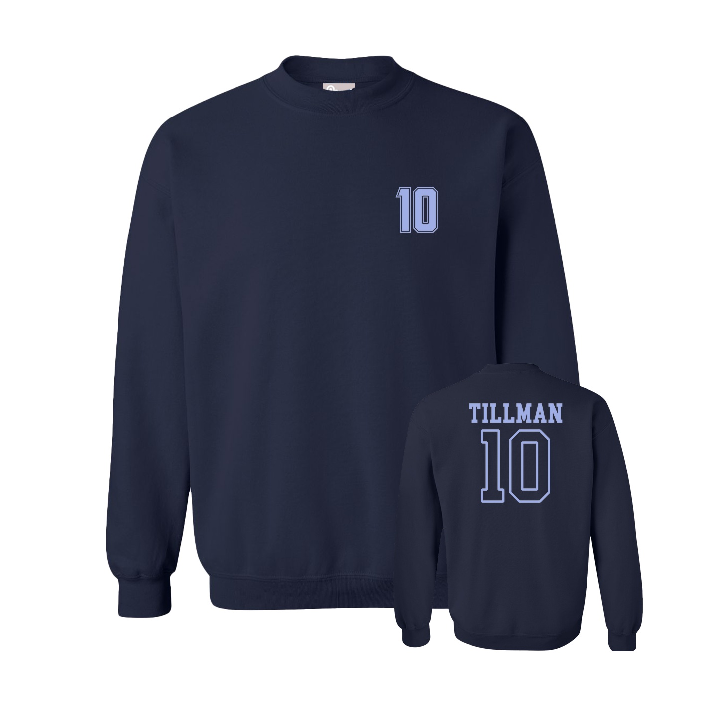 Fleece Crew — Chest Back in Navy