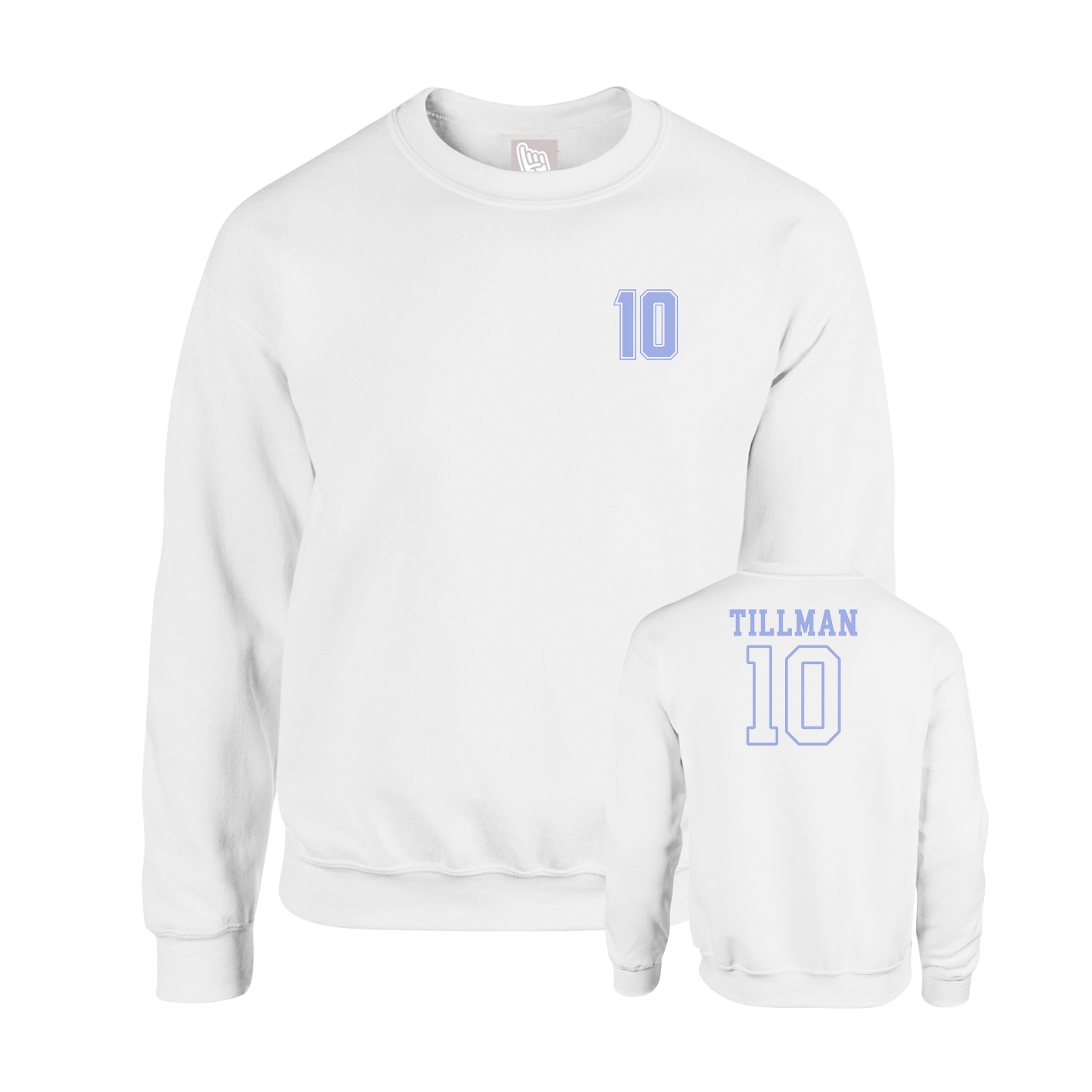 Fleece Crew — Chest Back in White