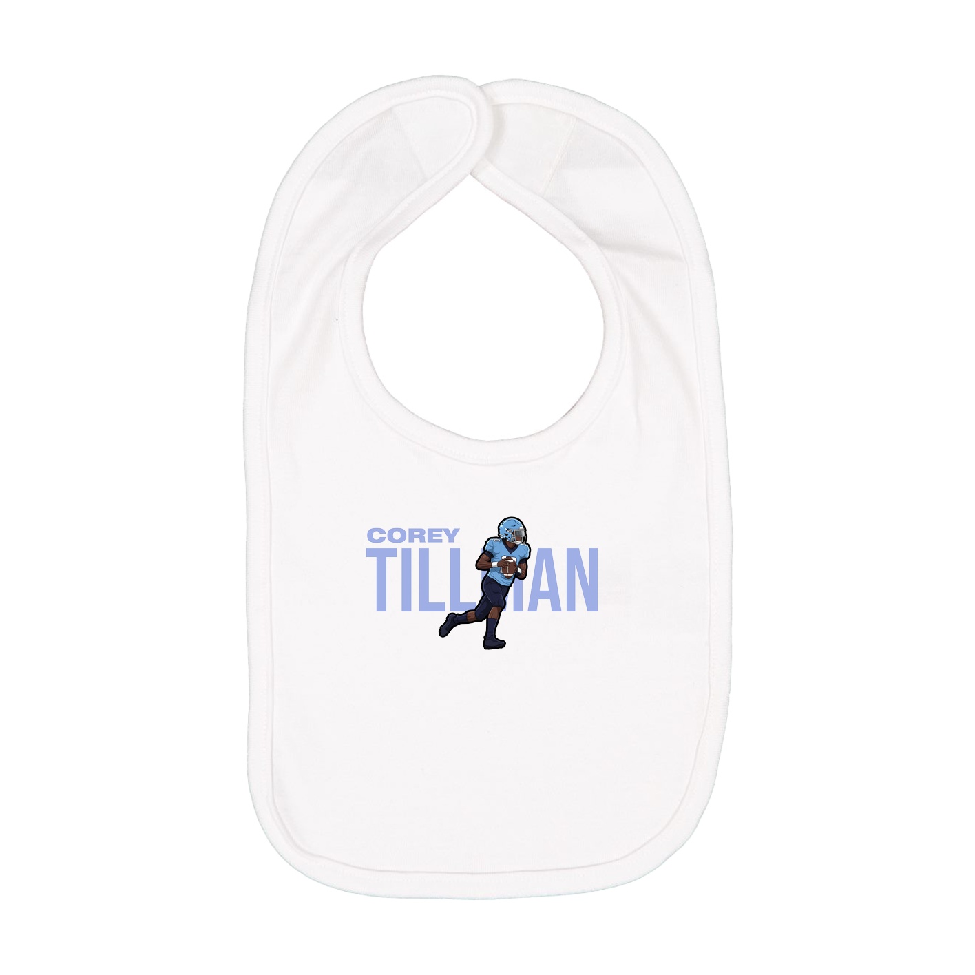 Infant Bib — Player Name in White
