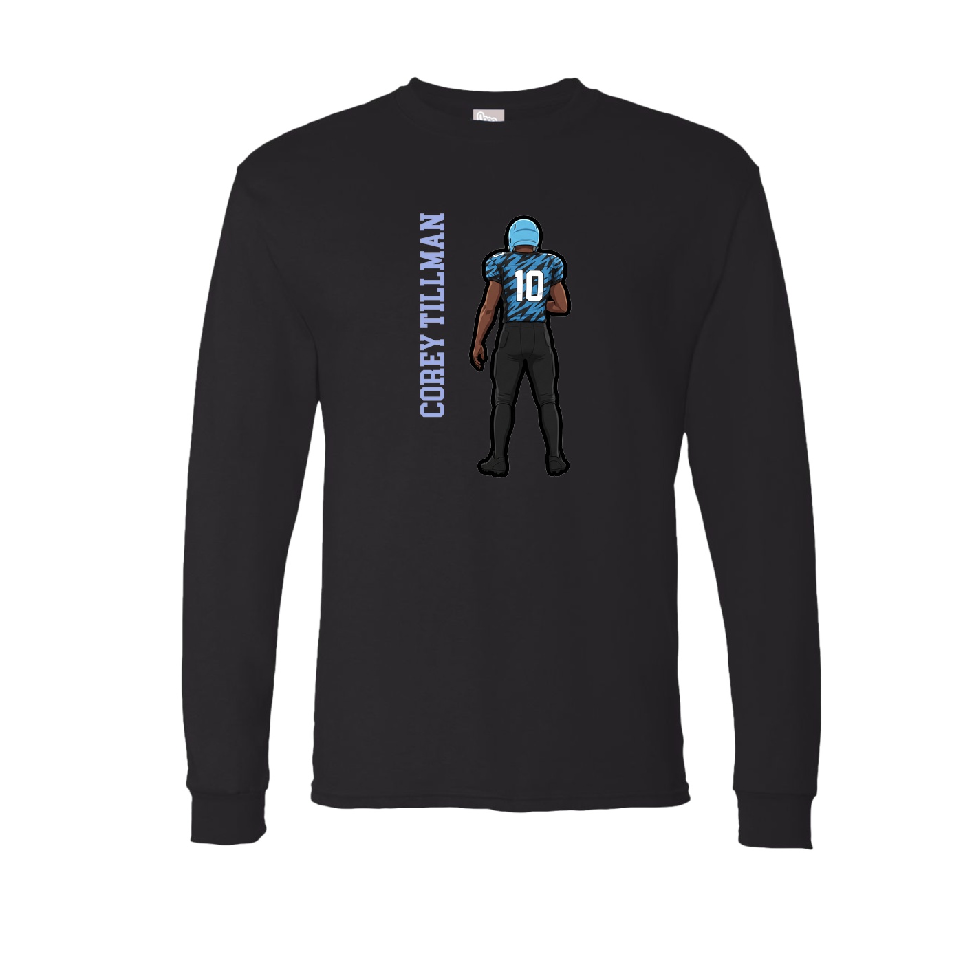 Long Sleeve Tee — Name Vertical in Black