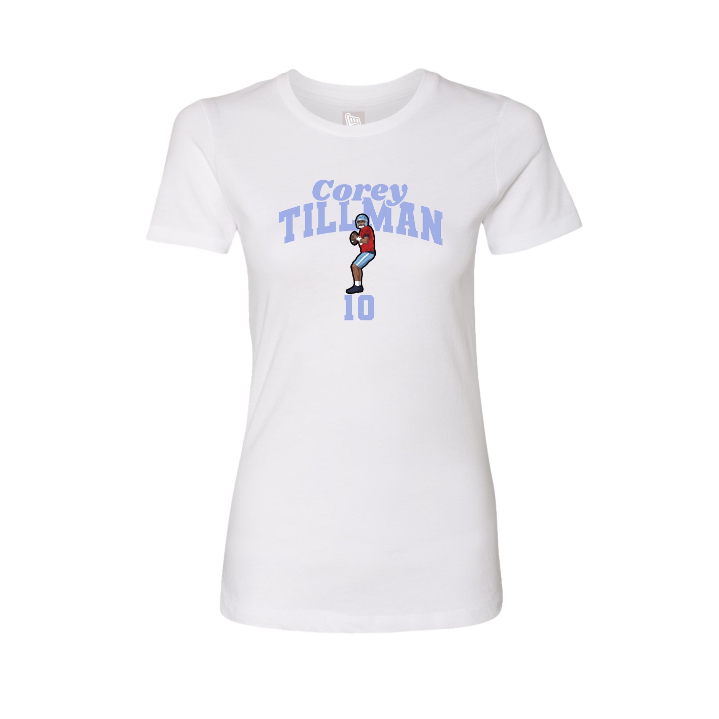 Fitted Women's Tee — Signature Arch in White