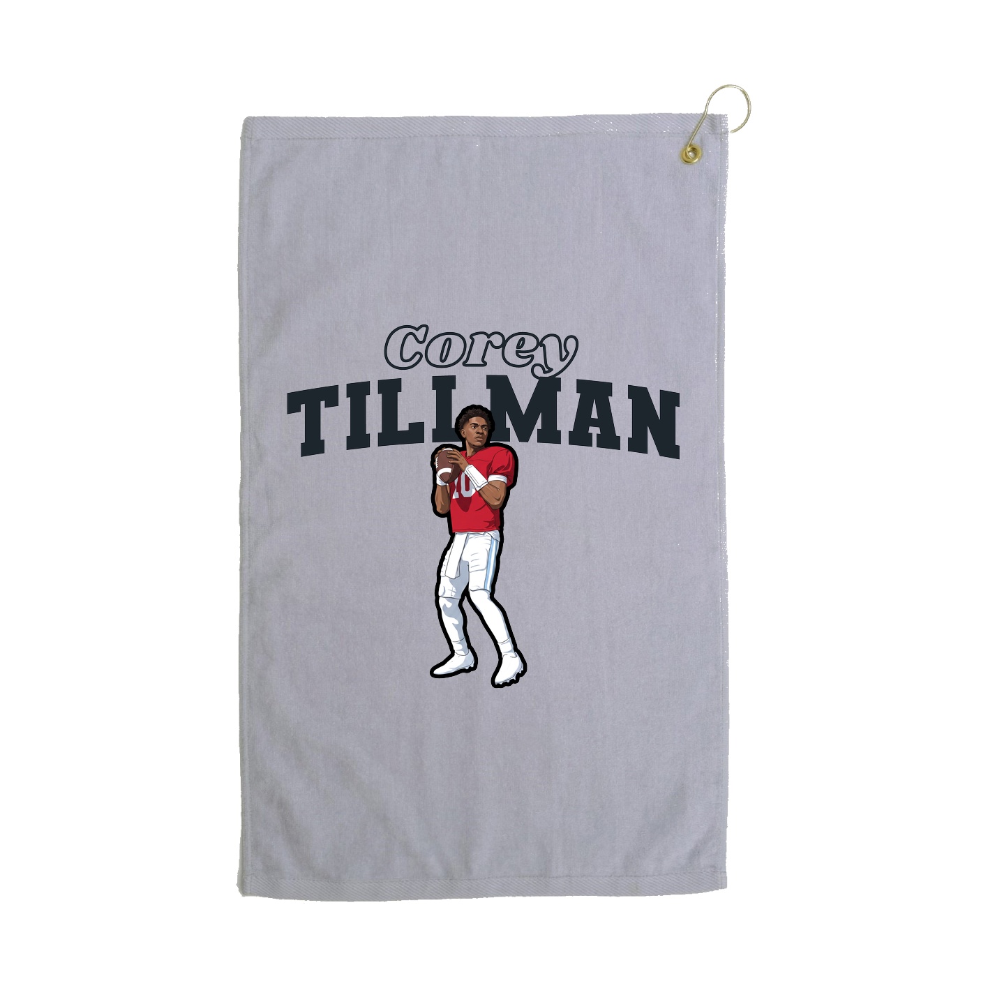Golf Towel — Name Arch in Grey