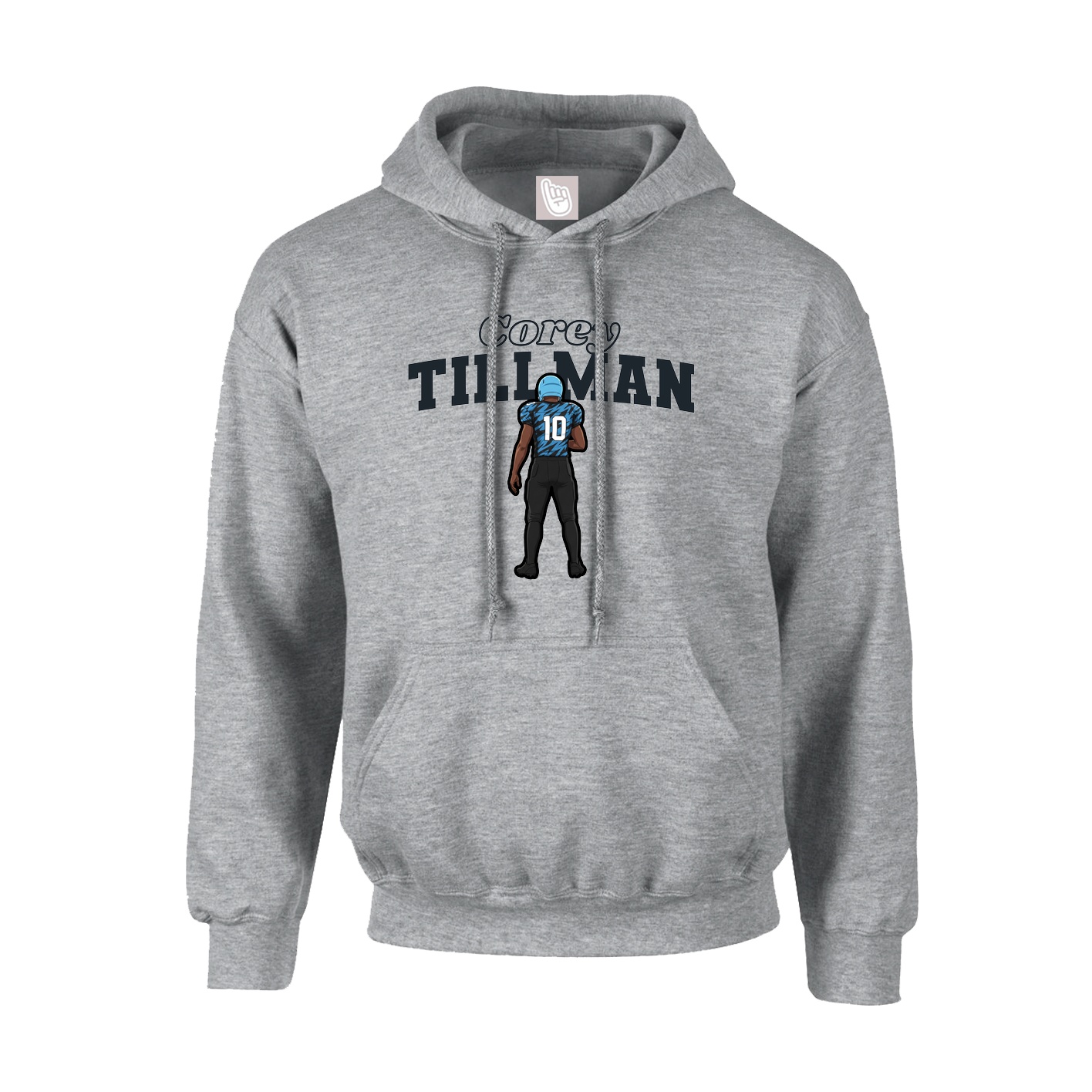 Hoodie — Name Arch in Grey