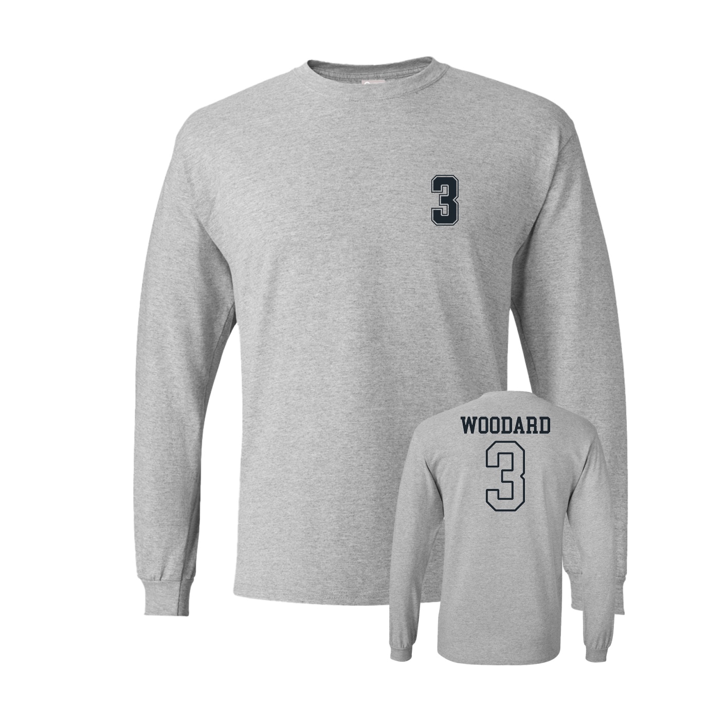 Long Sleeve Tee — Chest Back in Grey