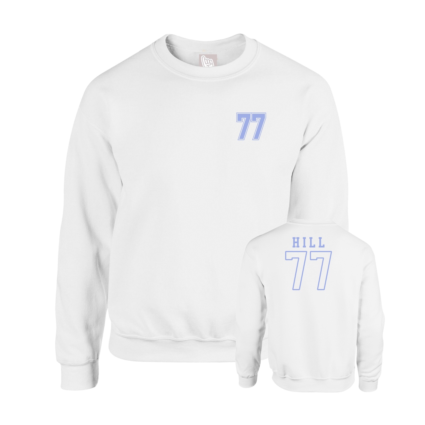 Fleece Crew — Chest Back in White