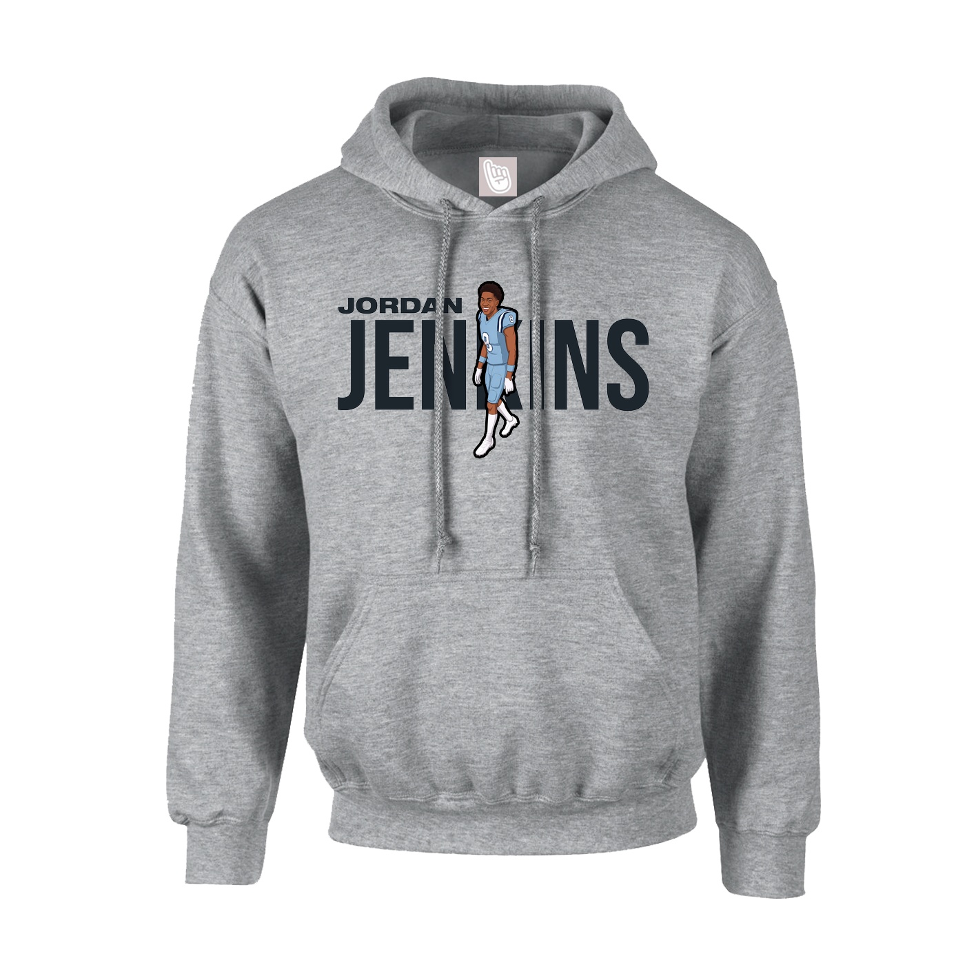 Youth Hoodie — Player Name in Grey