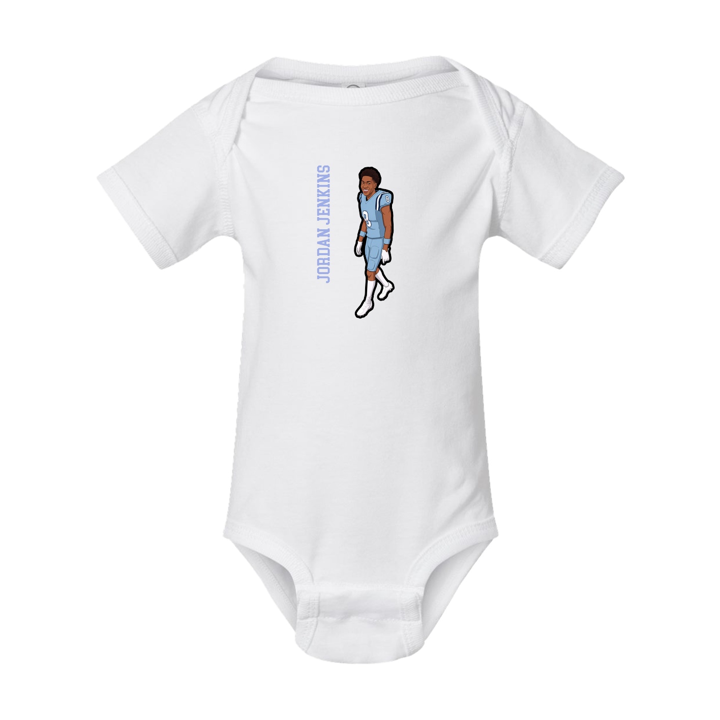 Baby Onesie — Name Vertical in White
