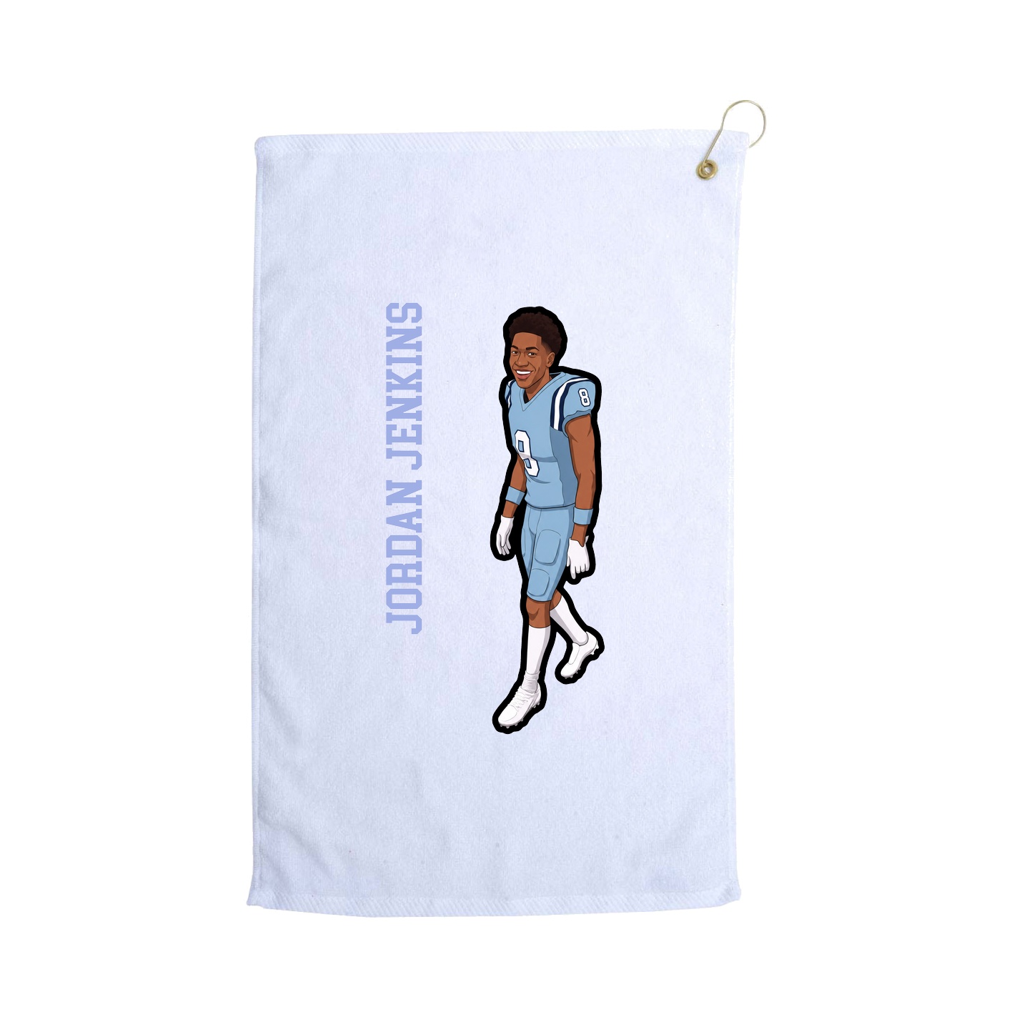 Golf Towel — Name Vertical in White
