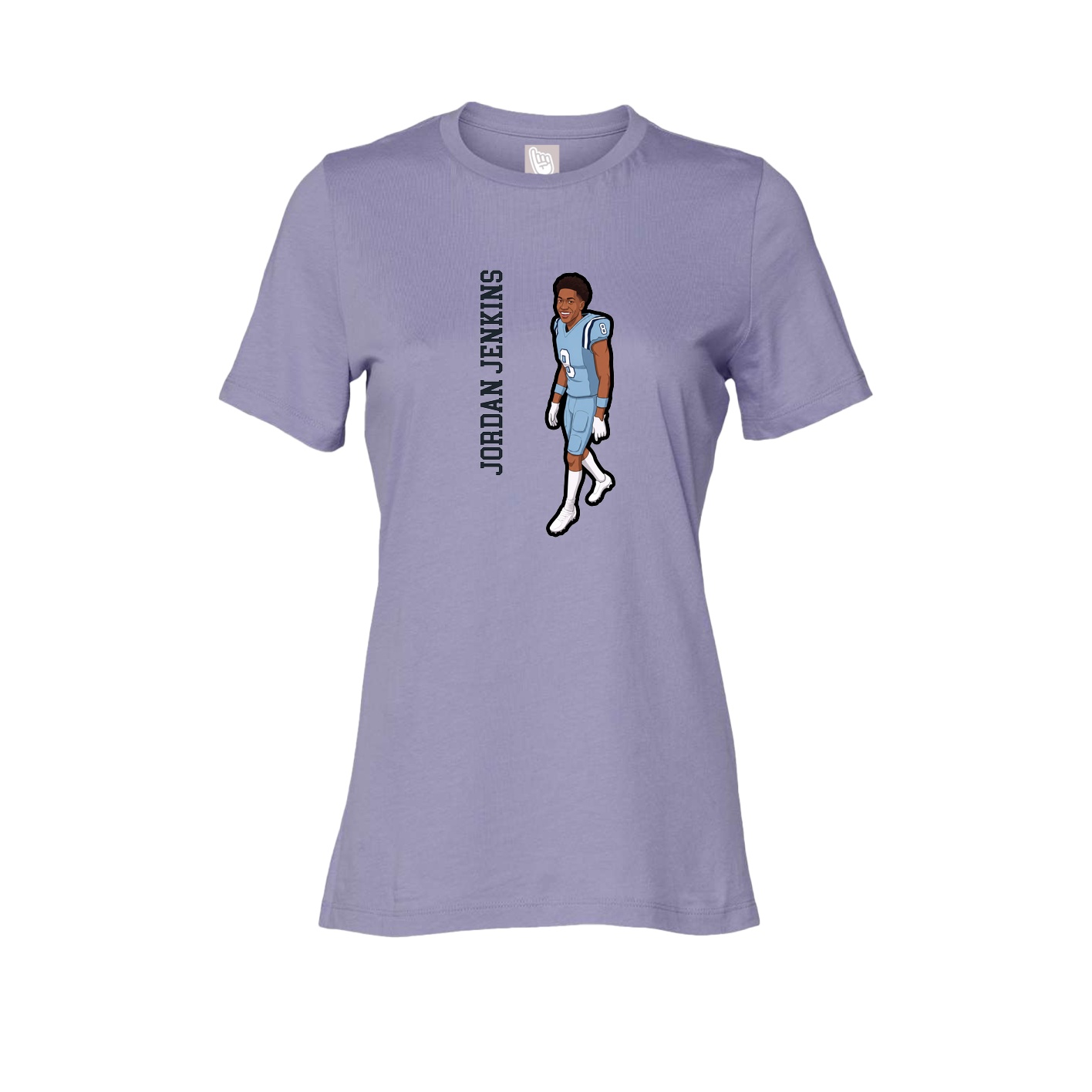 Fitted Women's Tee — Name Vertical in Purple