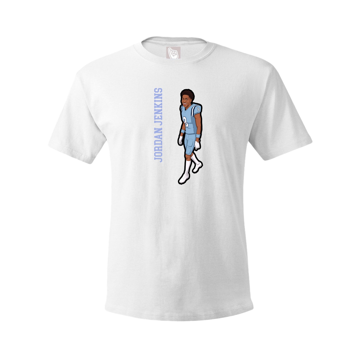Youth Tee — Name Vertical in White