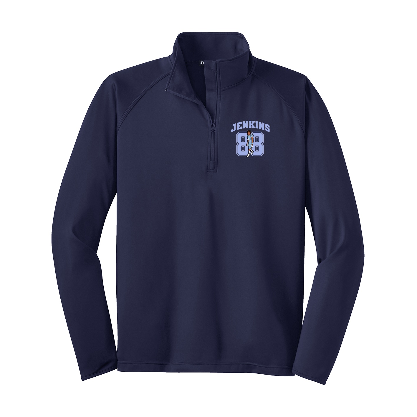 Q-Zip Pullover — Number in Navy