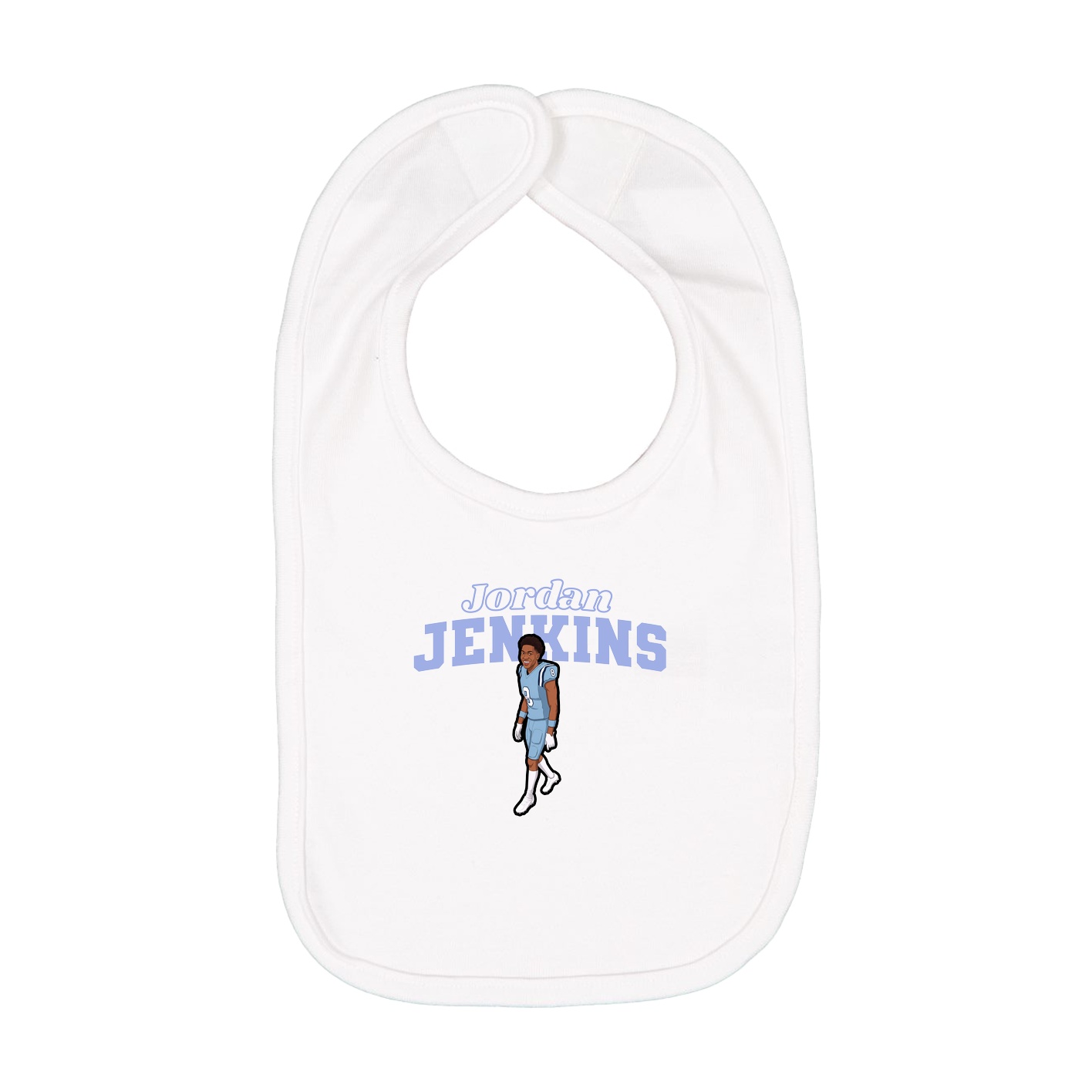 Infant Bib — Name Arch in White