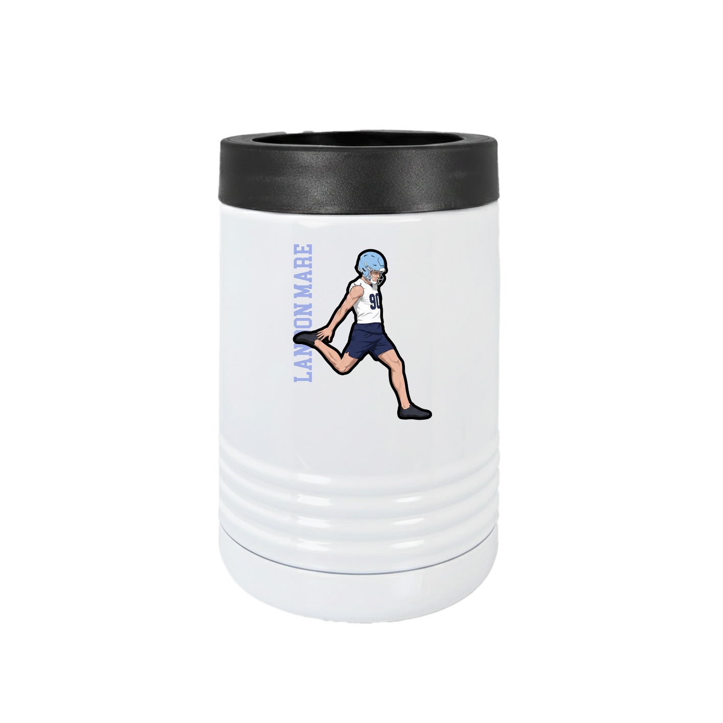 Beverage Holder — Name Vertical in White
