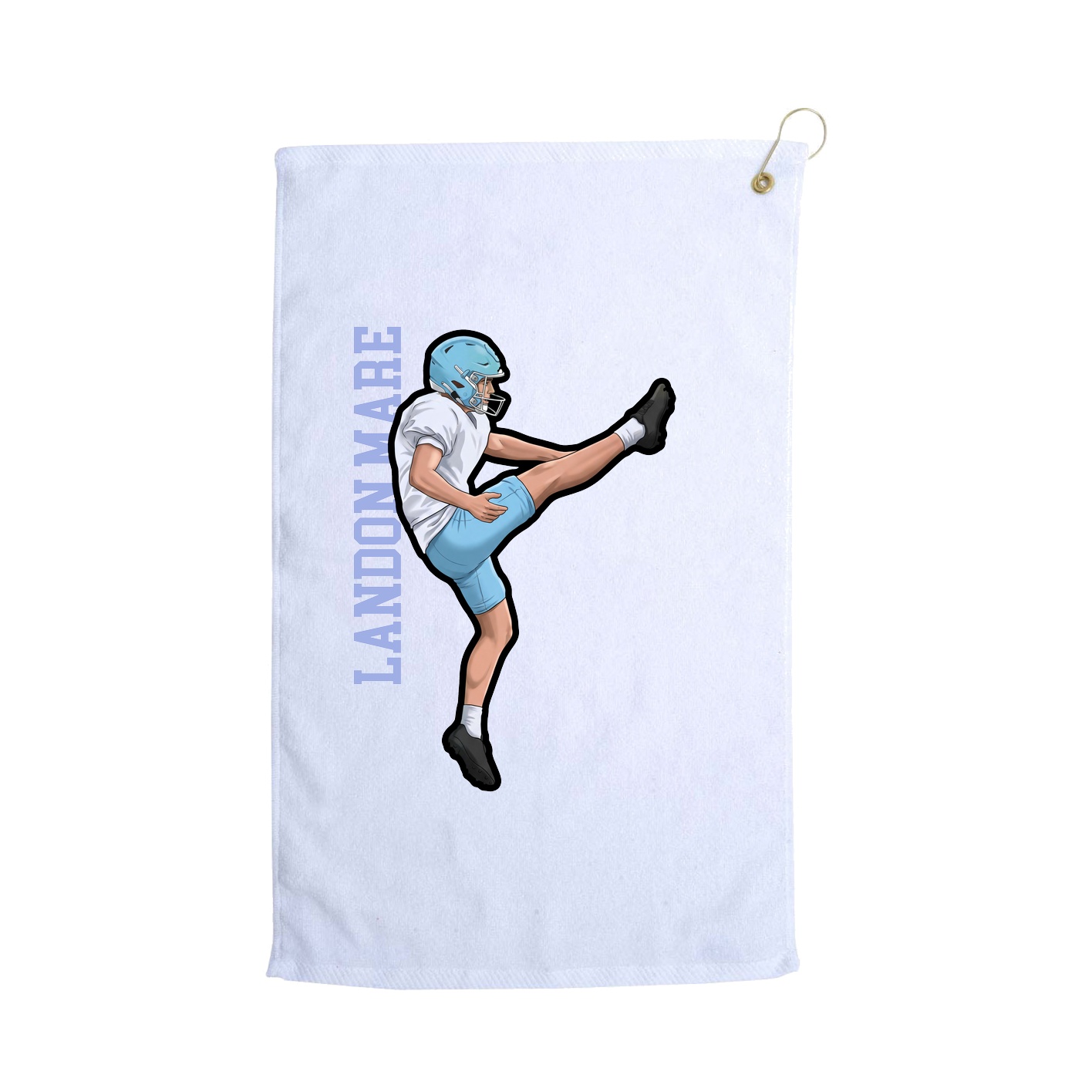 Golf Towel — Name Vertical in White