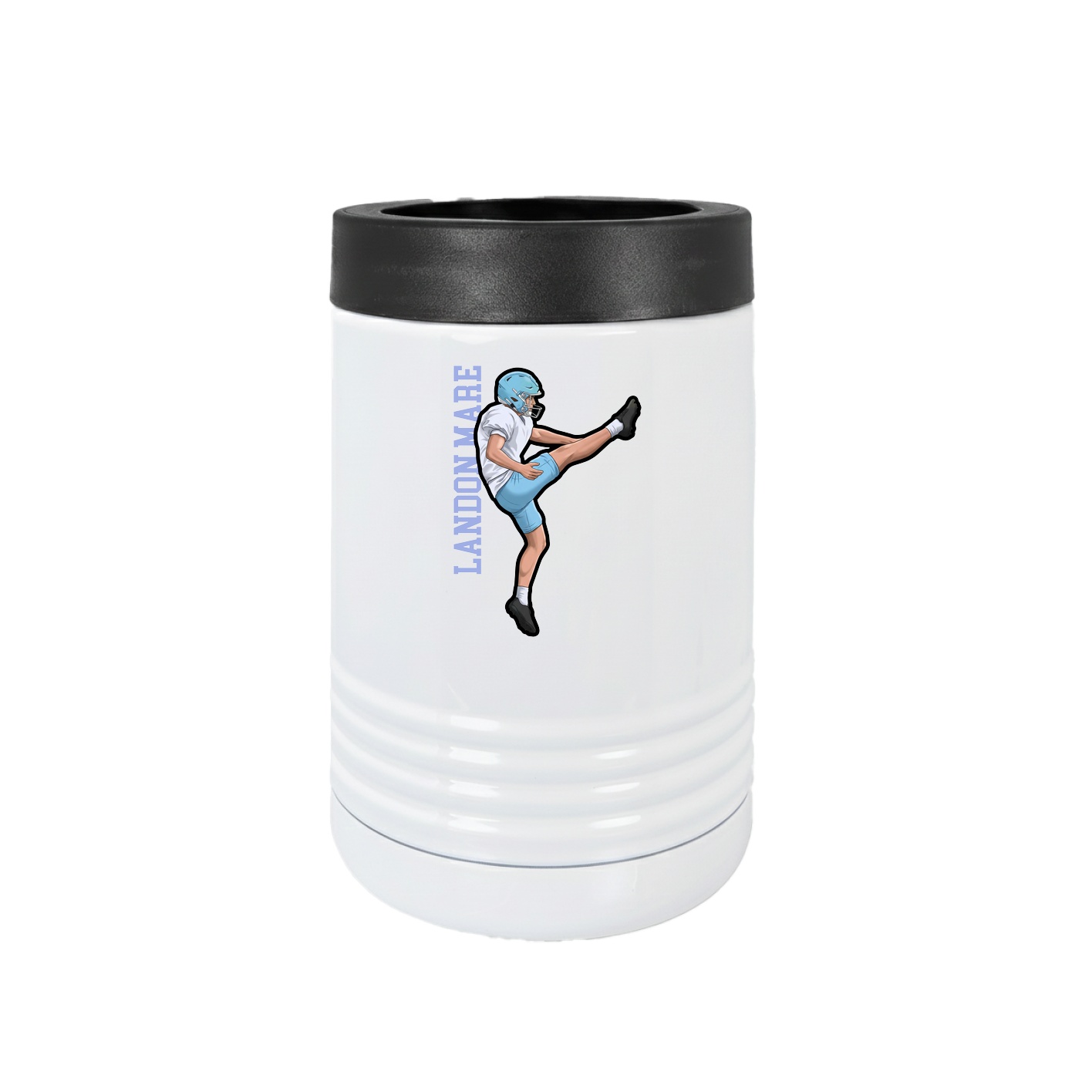 Beverage Holder — Name Vertical in White