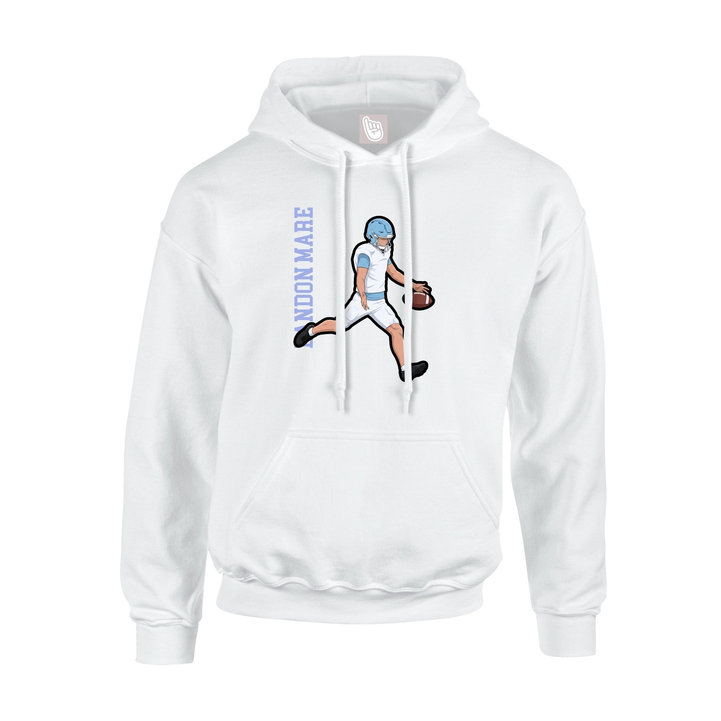 Youth Hoodie — Name Vertical in White