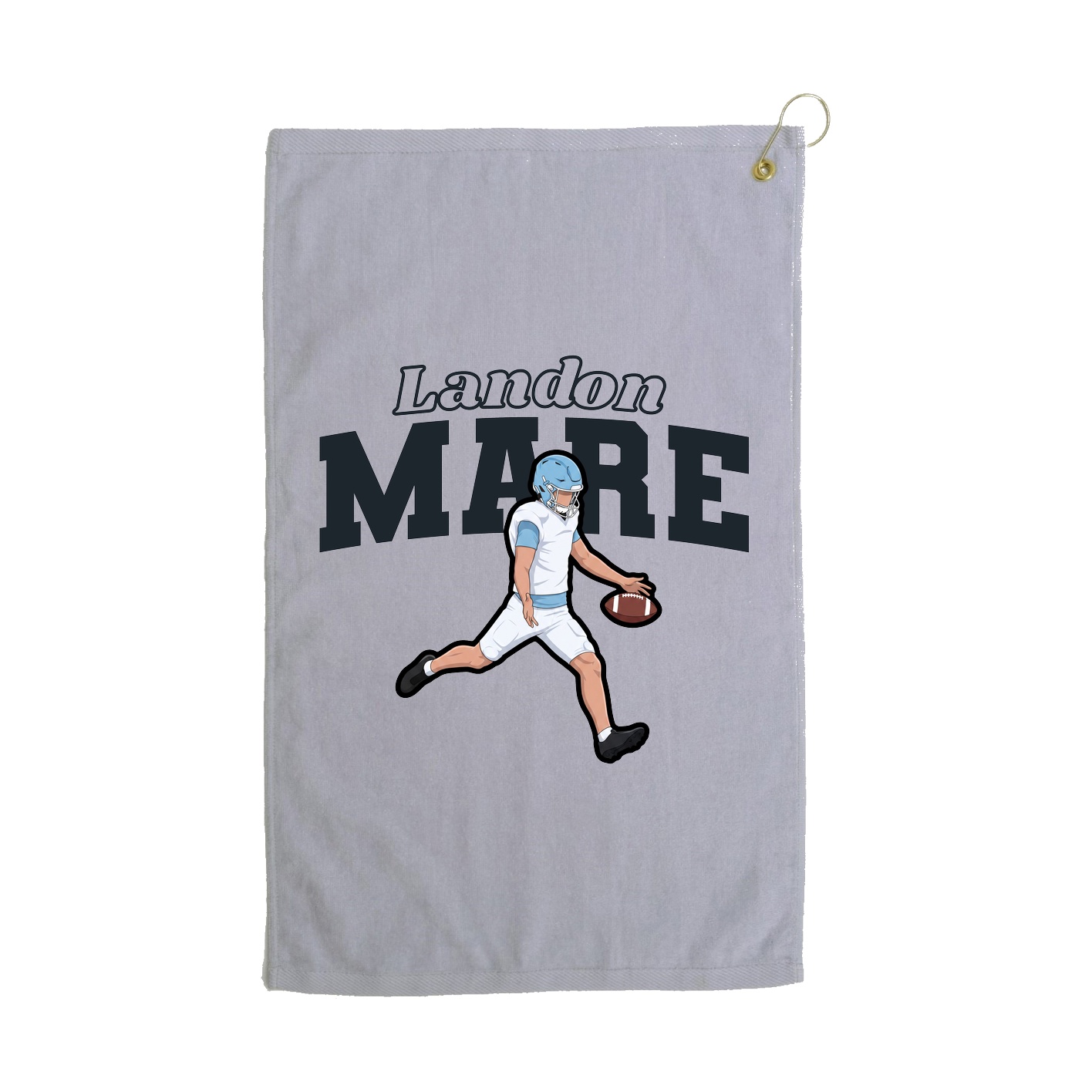 Golf Towel — Name Arch in Grey