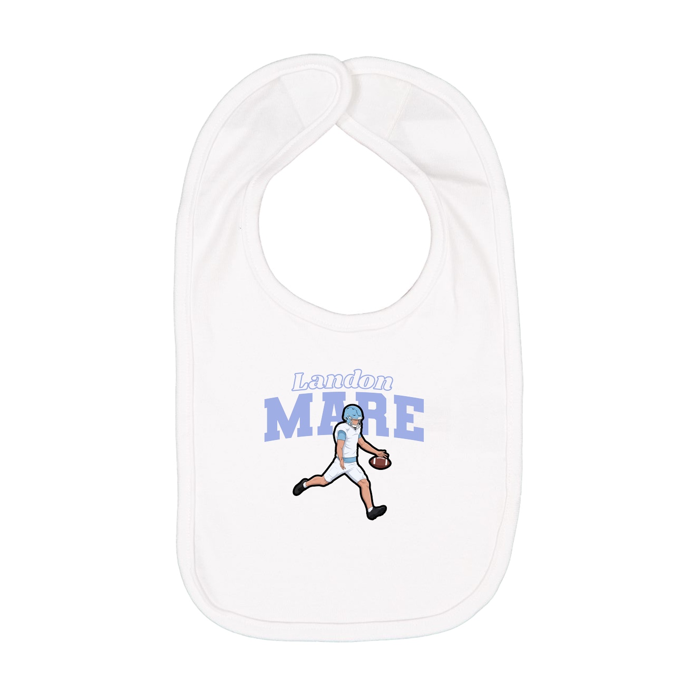 Infant Bib — Name Arch in White