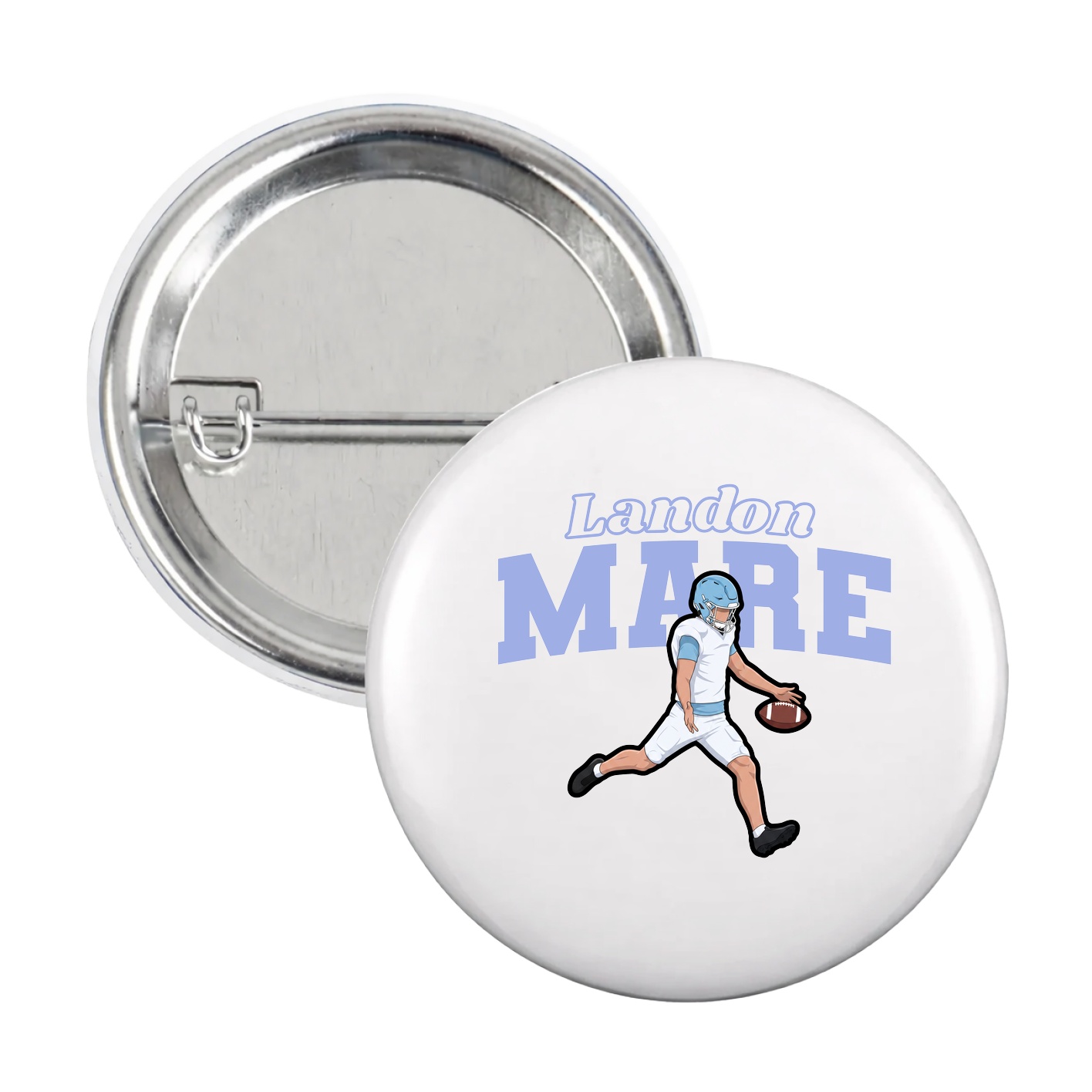 Game Day Button — Name Arch in White