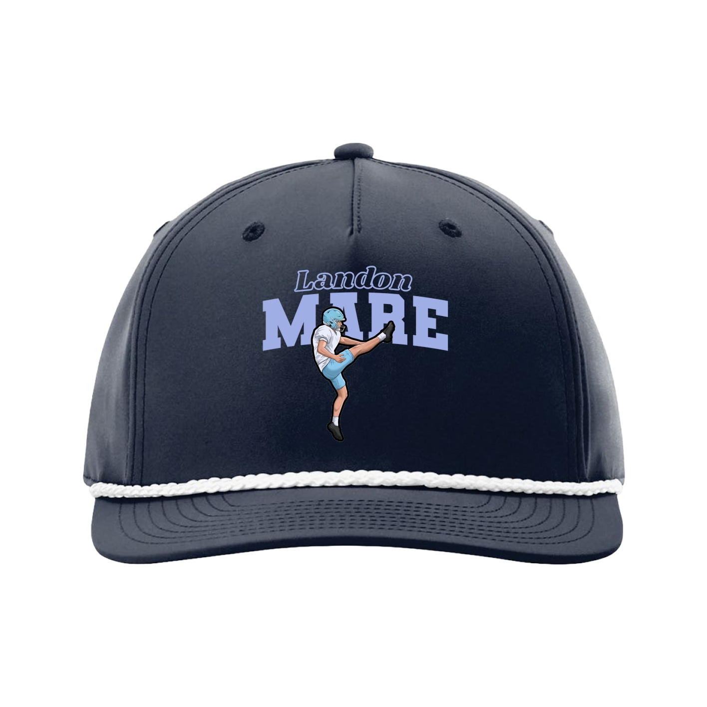 Five-Panel Classic Rope Cap — Name Arch in Navy