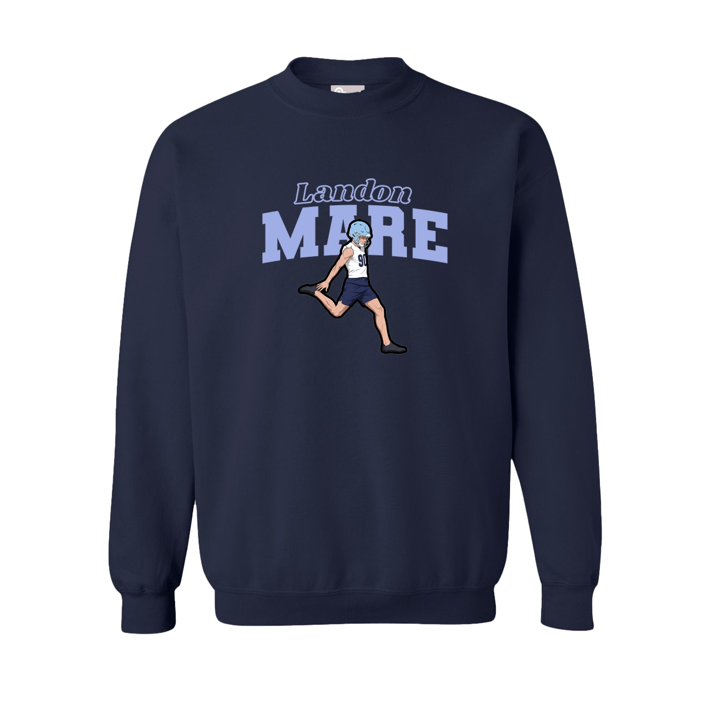 Fleece Crew — Name Arch in Navy