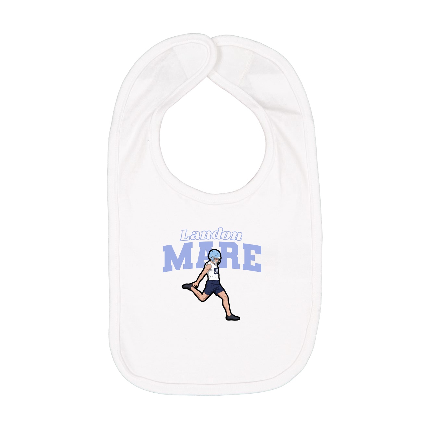 Infant Bib — Name Arch in White