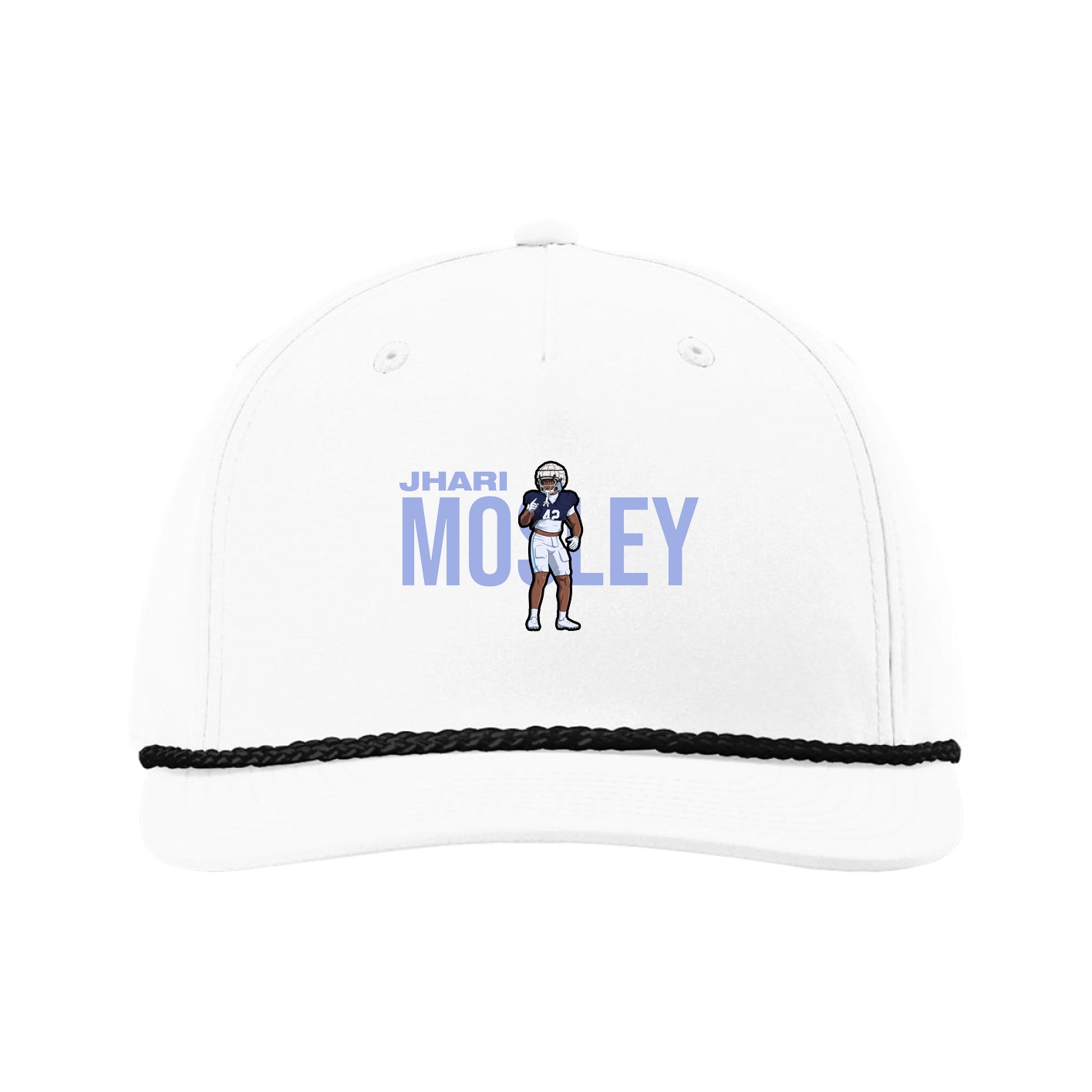 Five-Panel Classic Rope Cap — Player Name in White