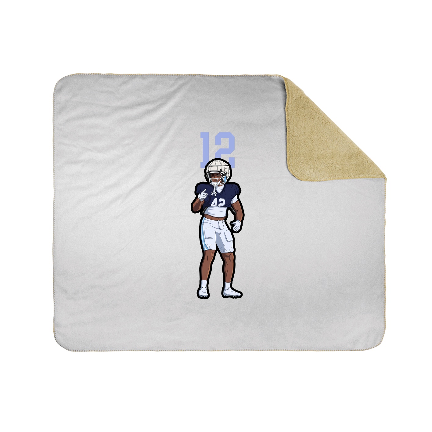 Throw Blanket — Number Top in White