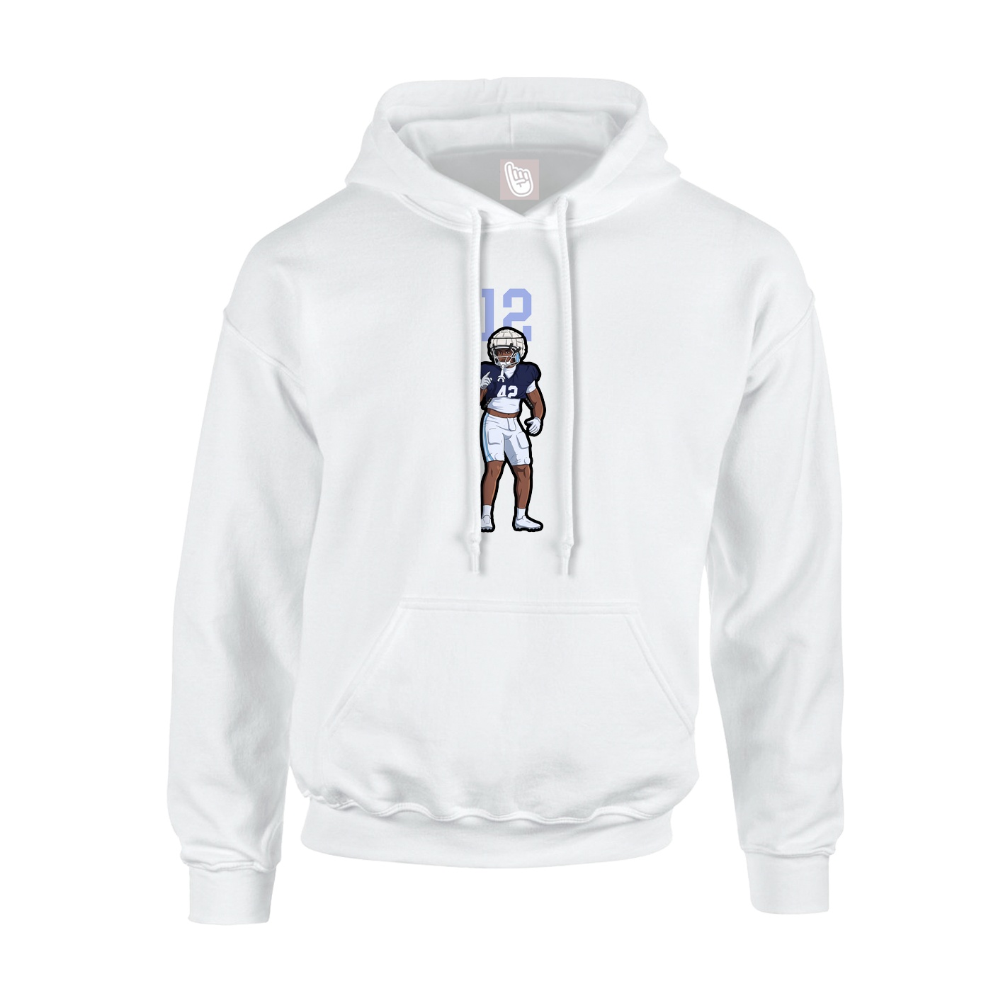 Youth Hoodie — Number Top in White